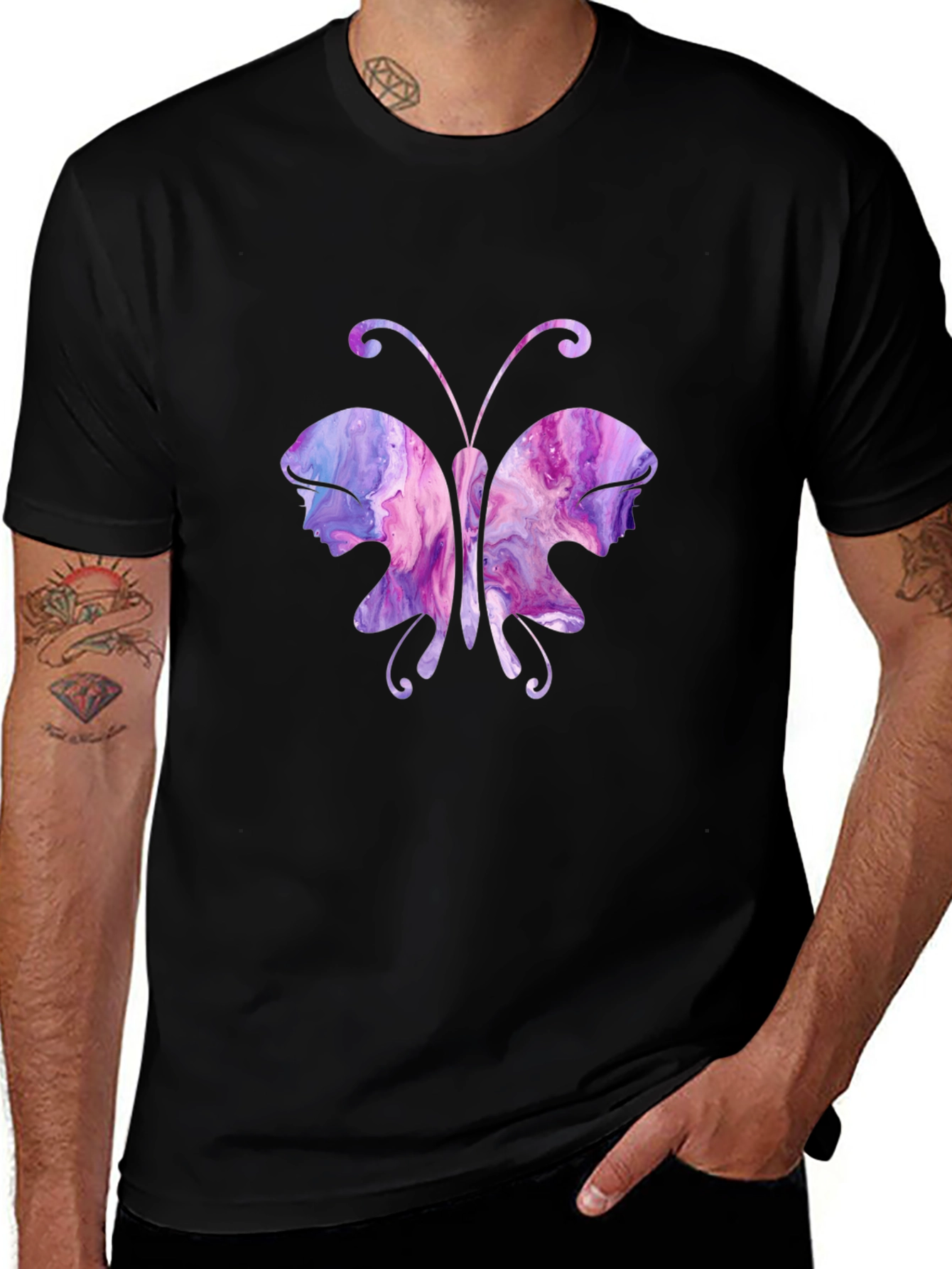 Butterfly Portrait T-Shirt - Unique Art Tee