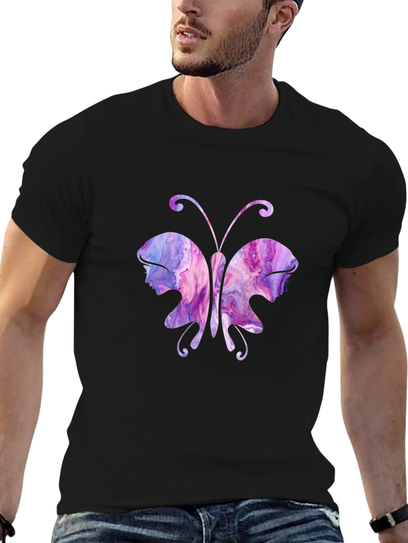 Butterfly Portrait T-Shirt - Unique Art Tee