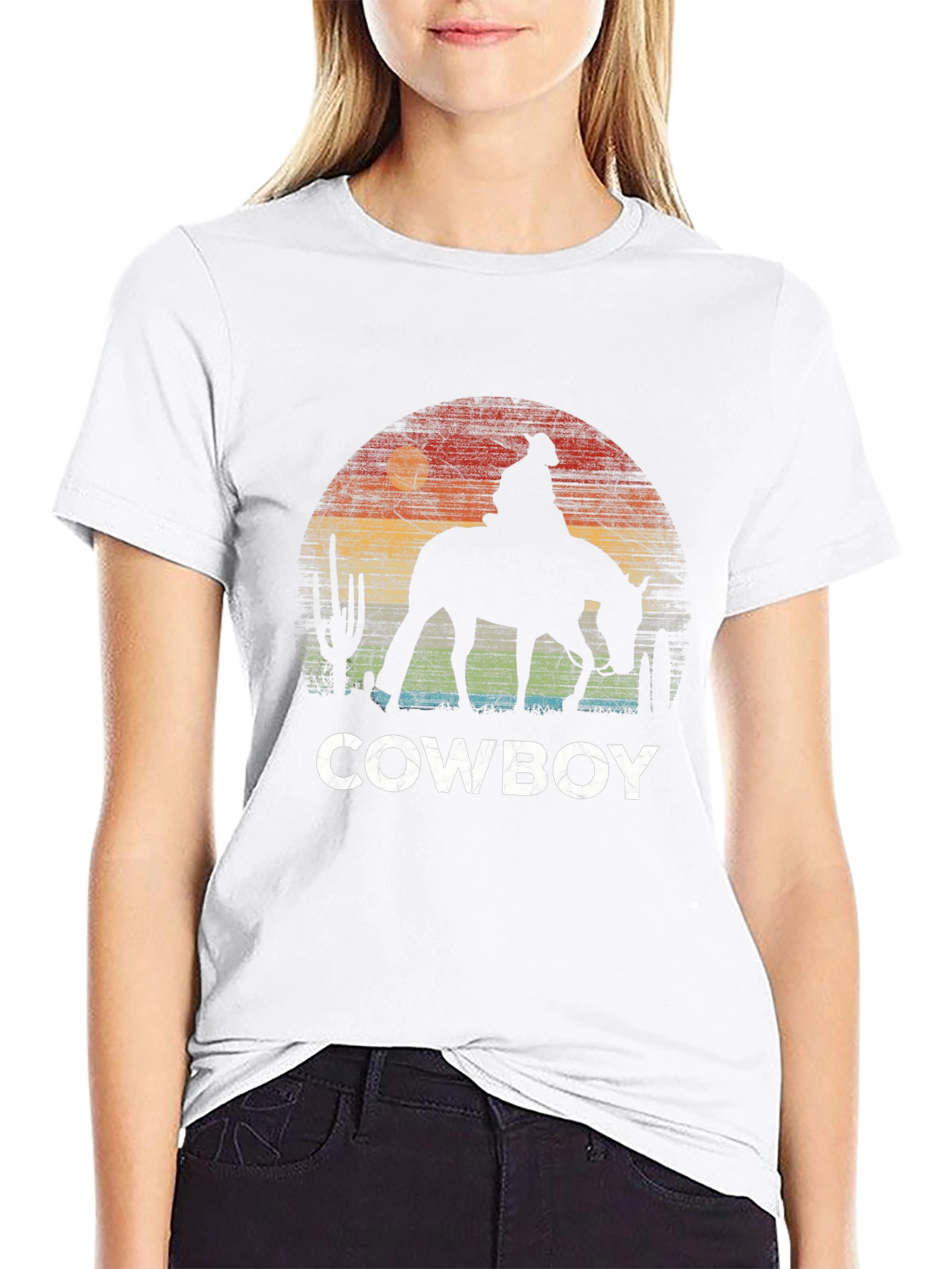Cowboy Sunset Graphic T-Shirt - Western Style Tee