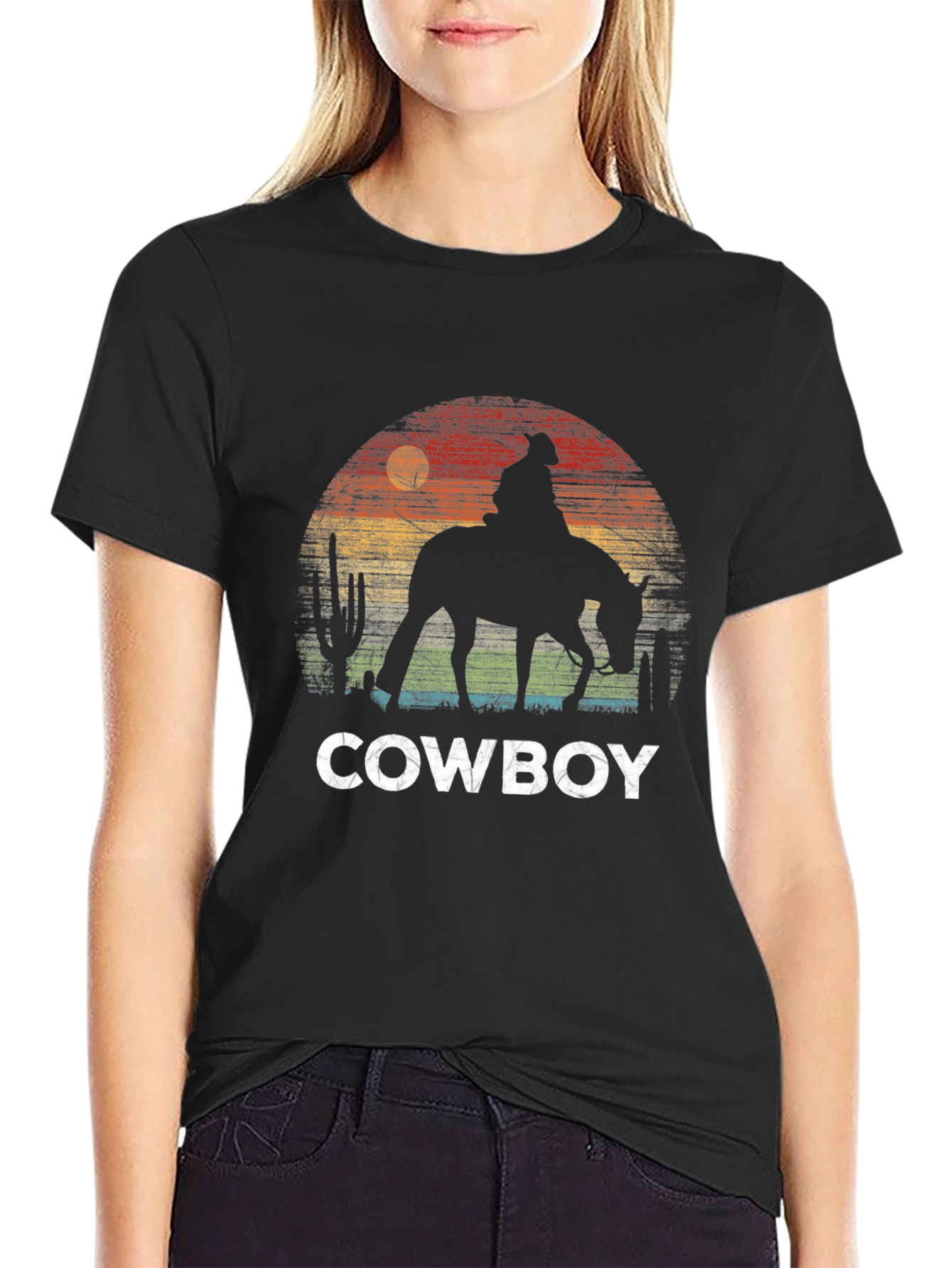 Cowboy Sunset Graphic T-Shirt - Western Style Tee