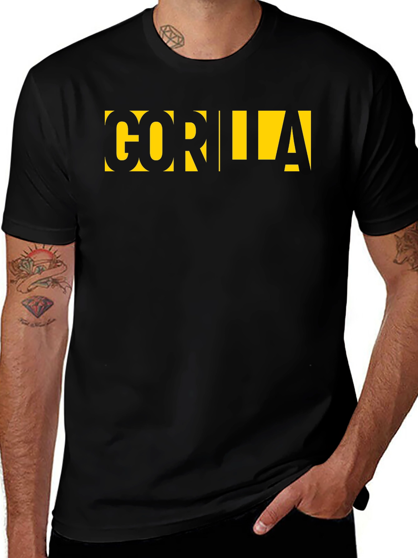 GORILLA Graphic Tee - Bold Black T-Shirt