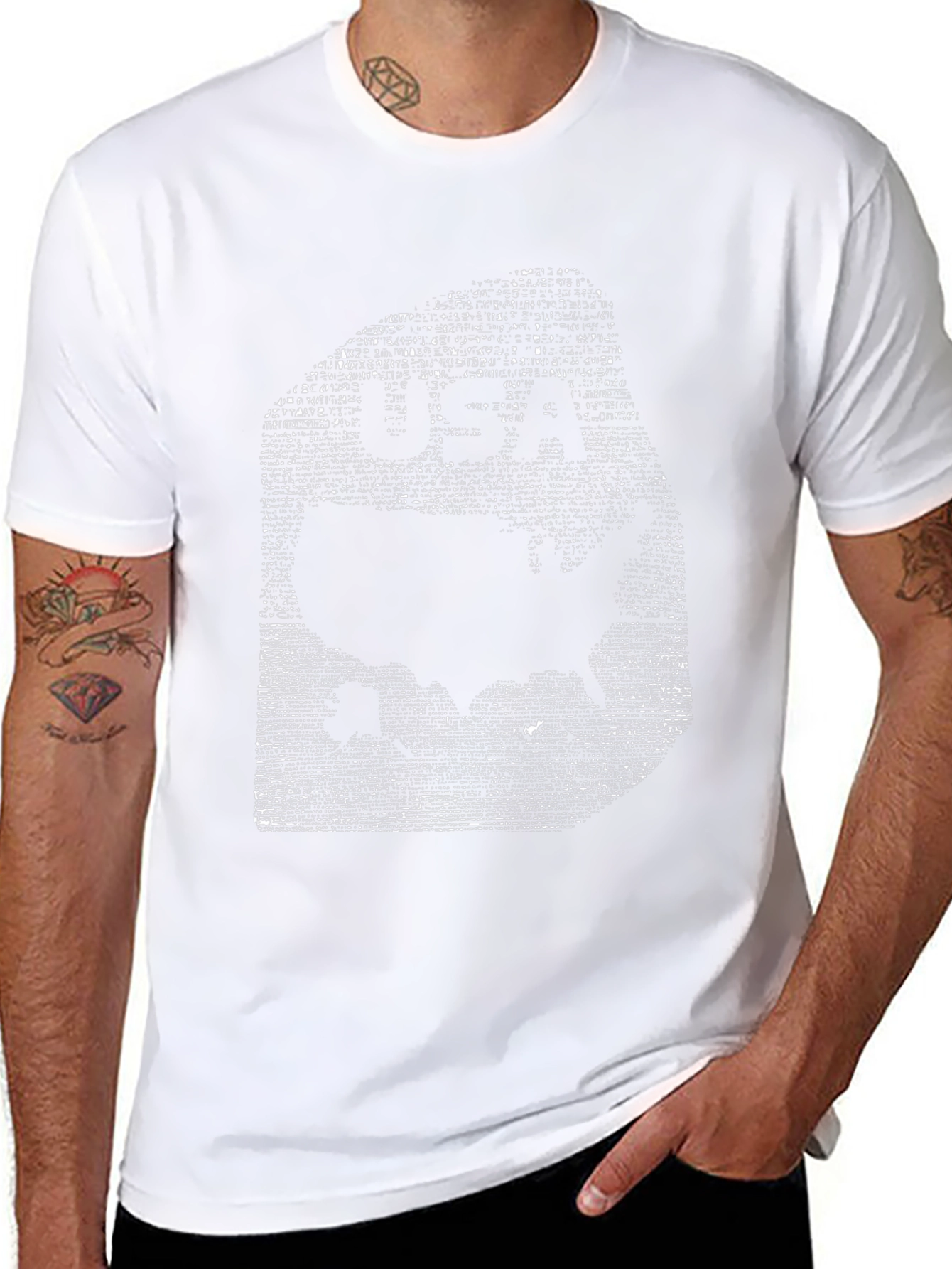 USA Map Word Art Black T-Shirt