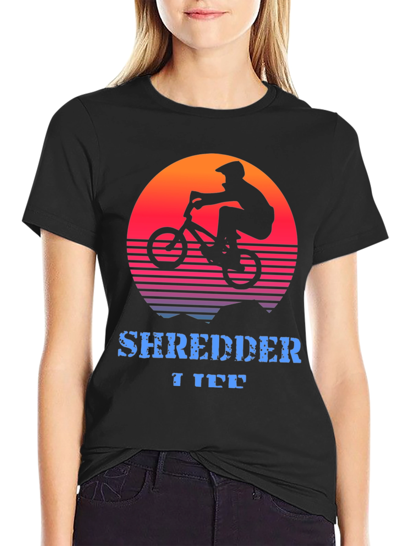 Shredder Life T-Shirt - Mountain Bike Sunset Graphic Tee