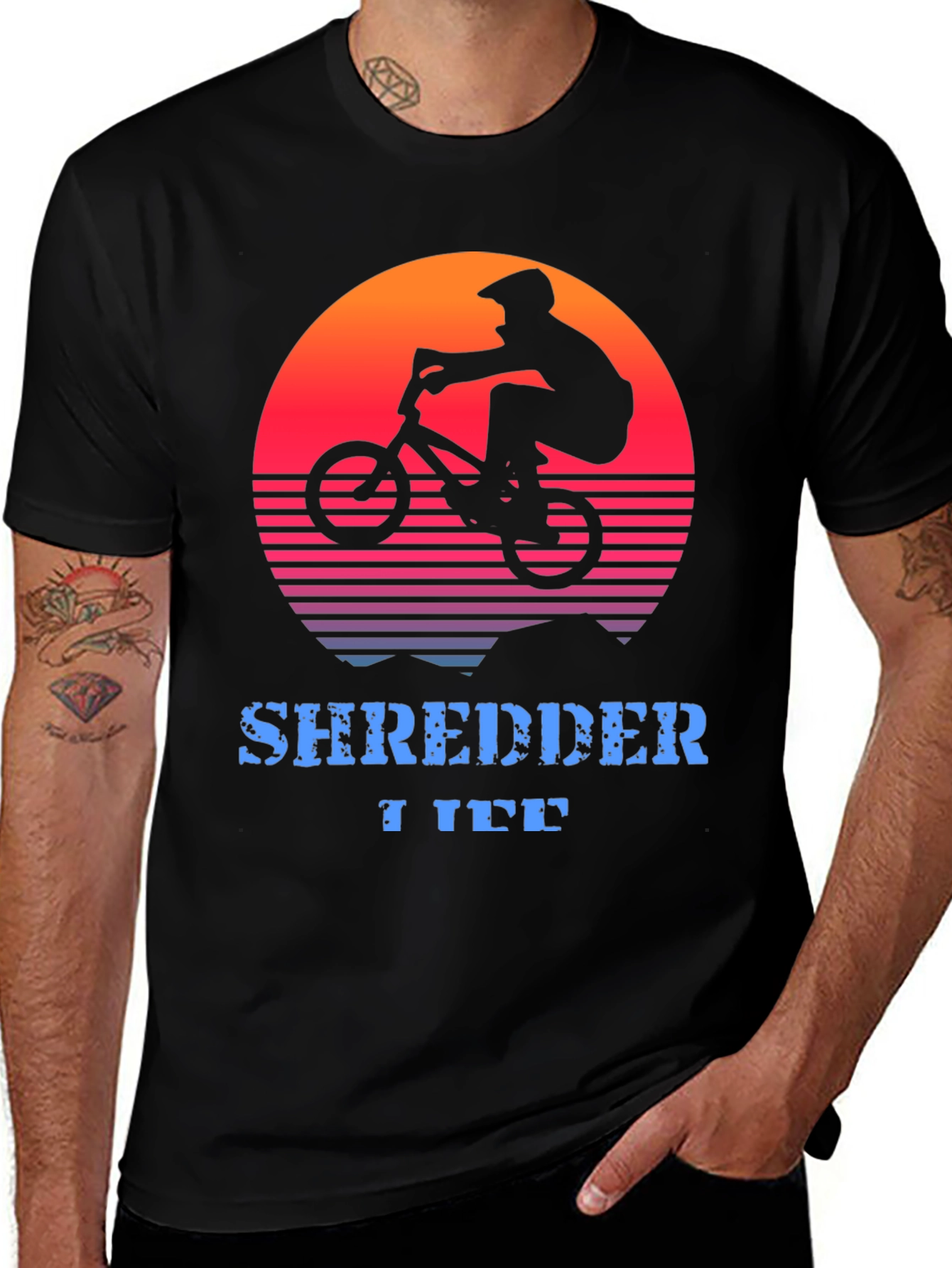 Shredder Life T-Shirt - Mountain Bike Sunset Graphic Tee