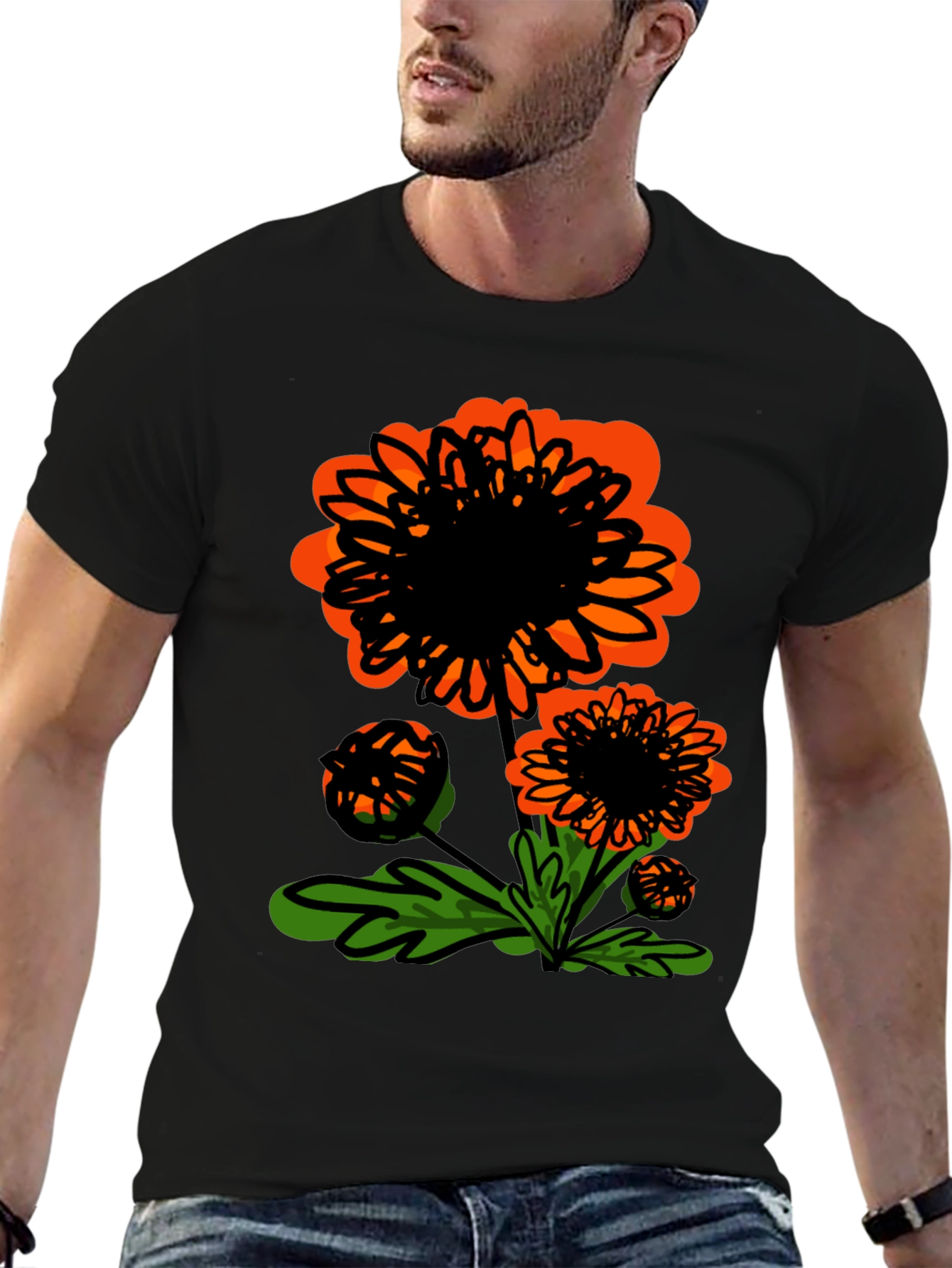 Floral Graphic Tee - Black