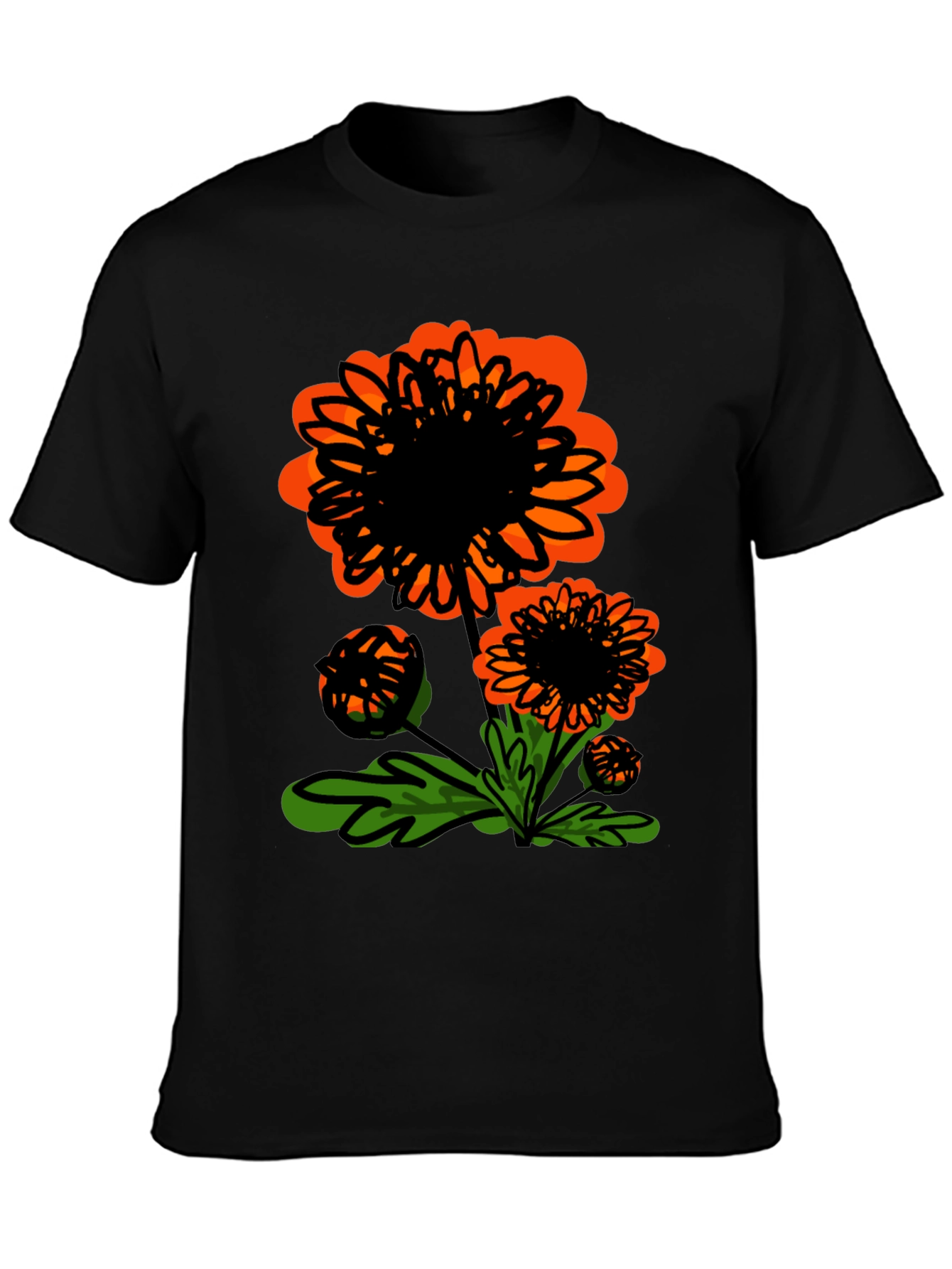 Floral Graphic Tee - Black