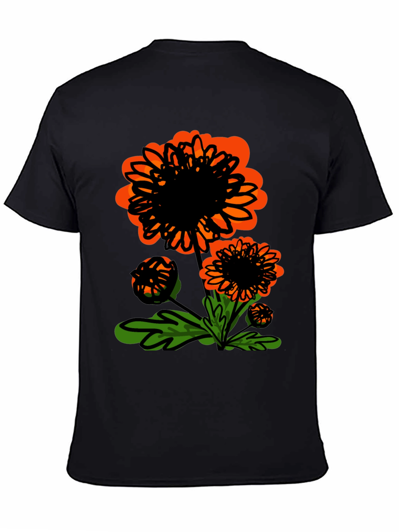 Floral Graphic Tee - Black