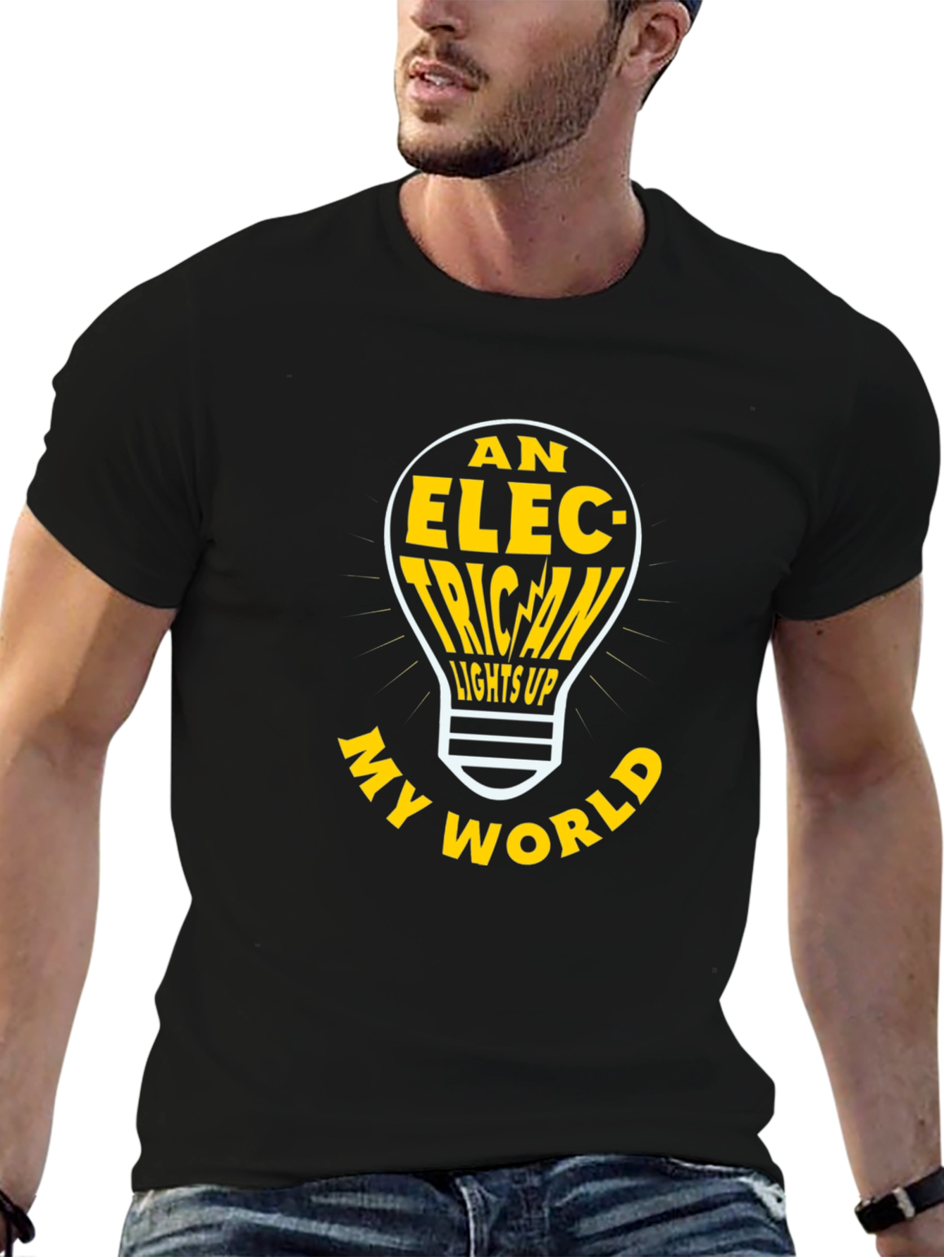 Electrician Lights Up My World Graphic T-Shirt