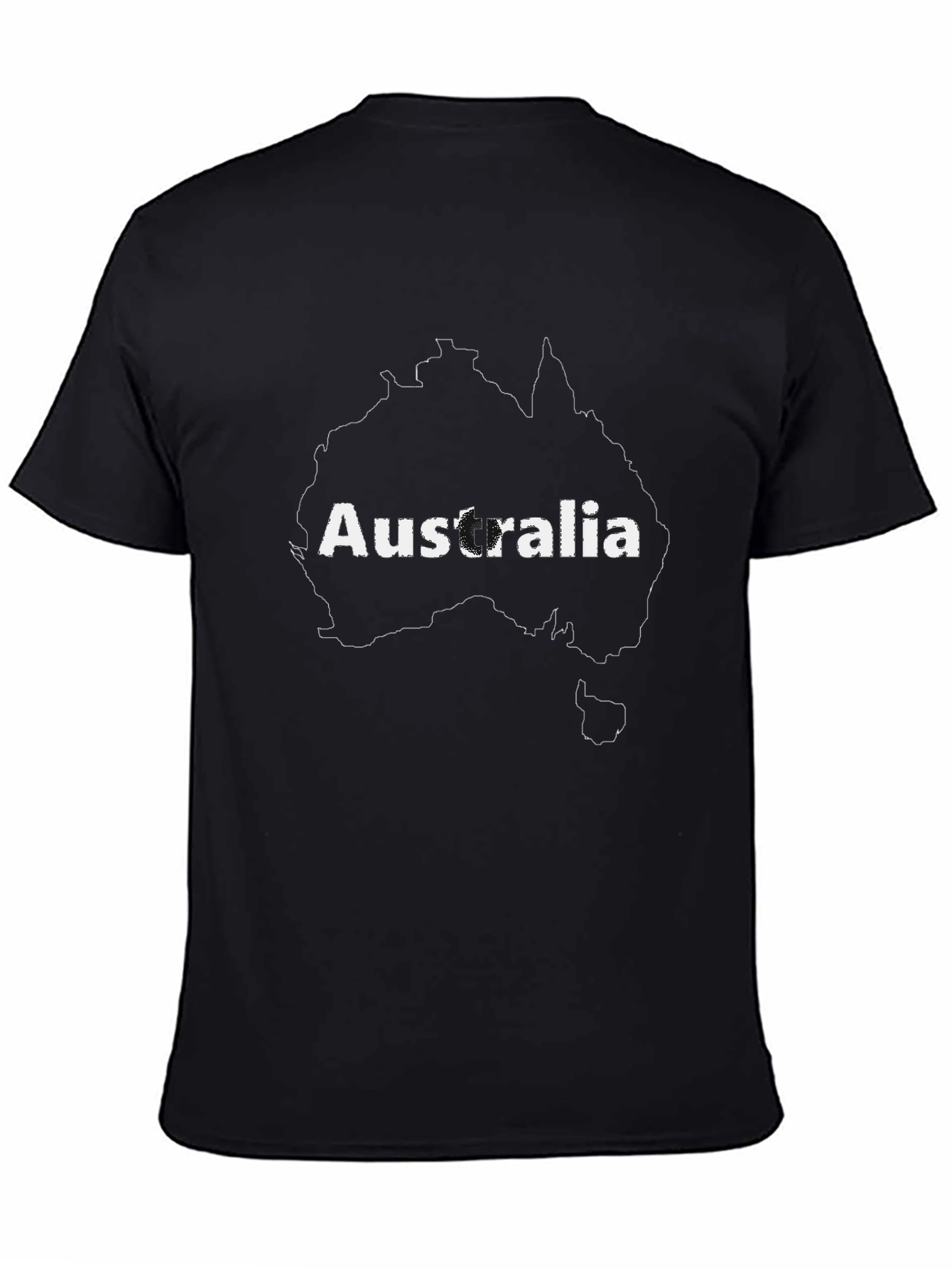 Australia Map T-Shirt - Black