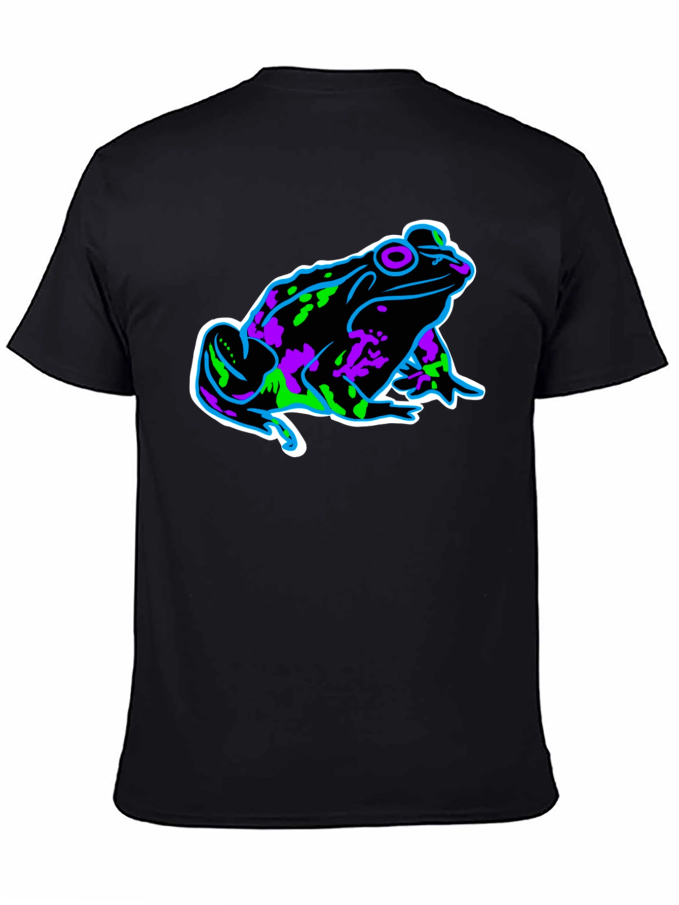 Neon Frog Graphic Black T-Shirt