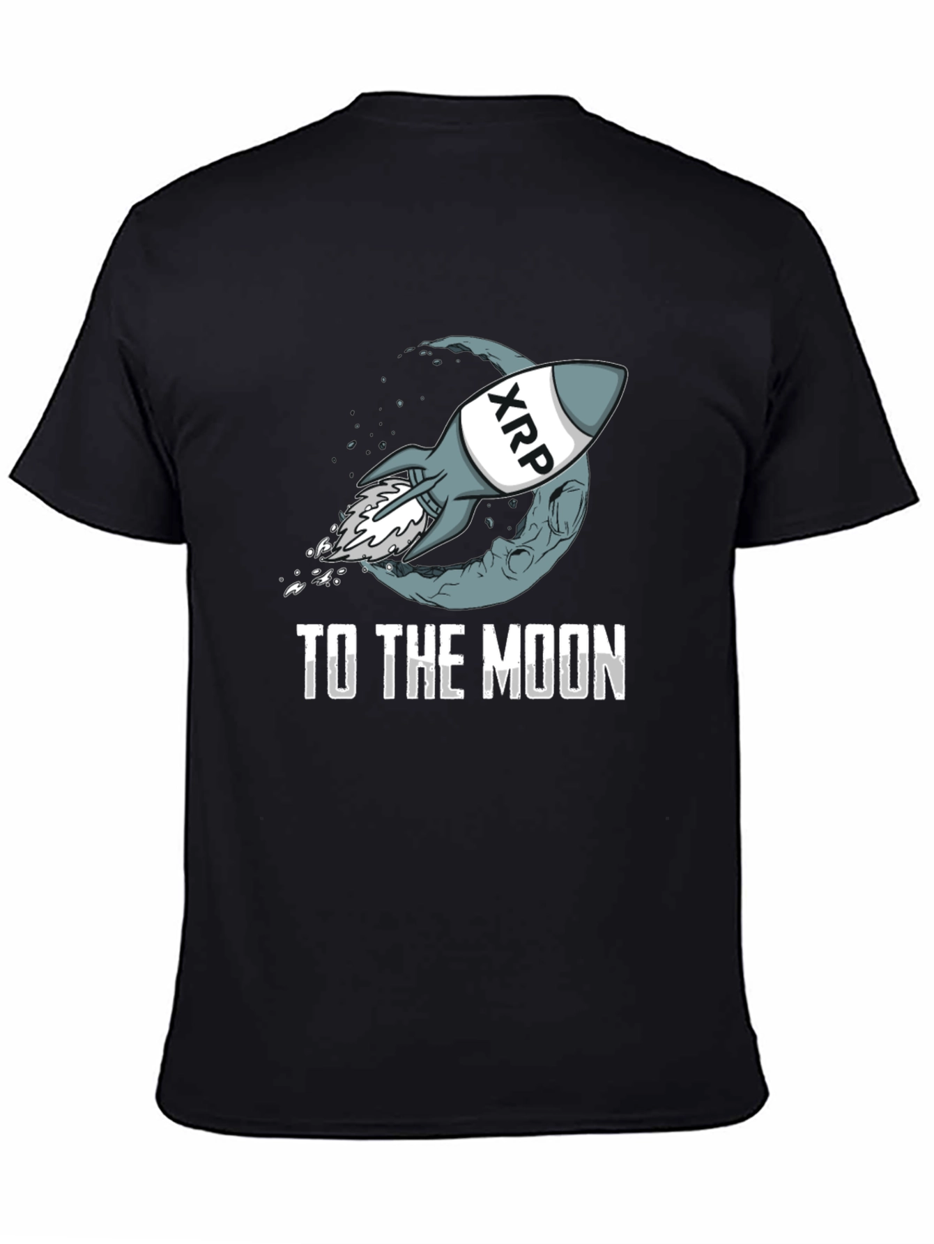 XRP Rocket to the Moon Black T-Shirt