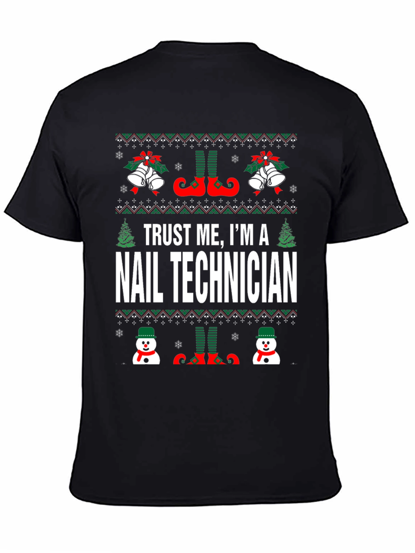 Nail Technician Ugly Christmas T-Shirt