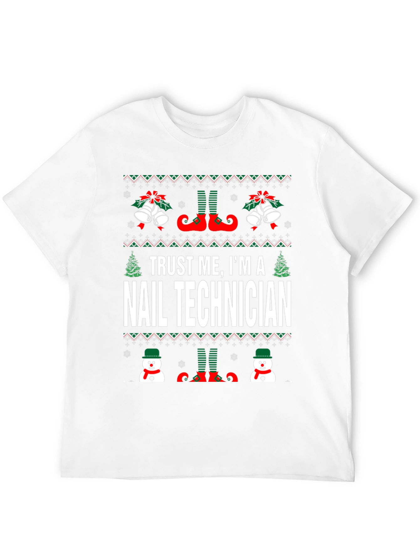 Nail Technician Ugly Christmas T-Shirt