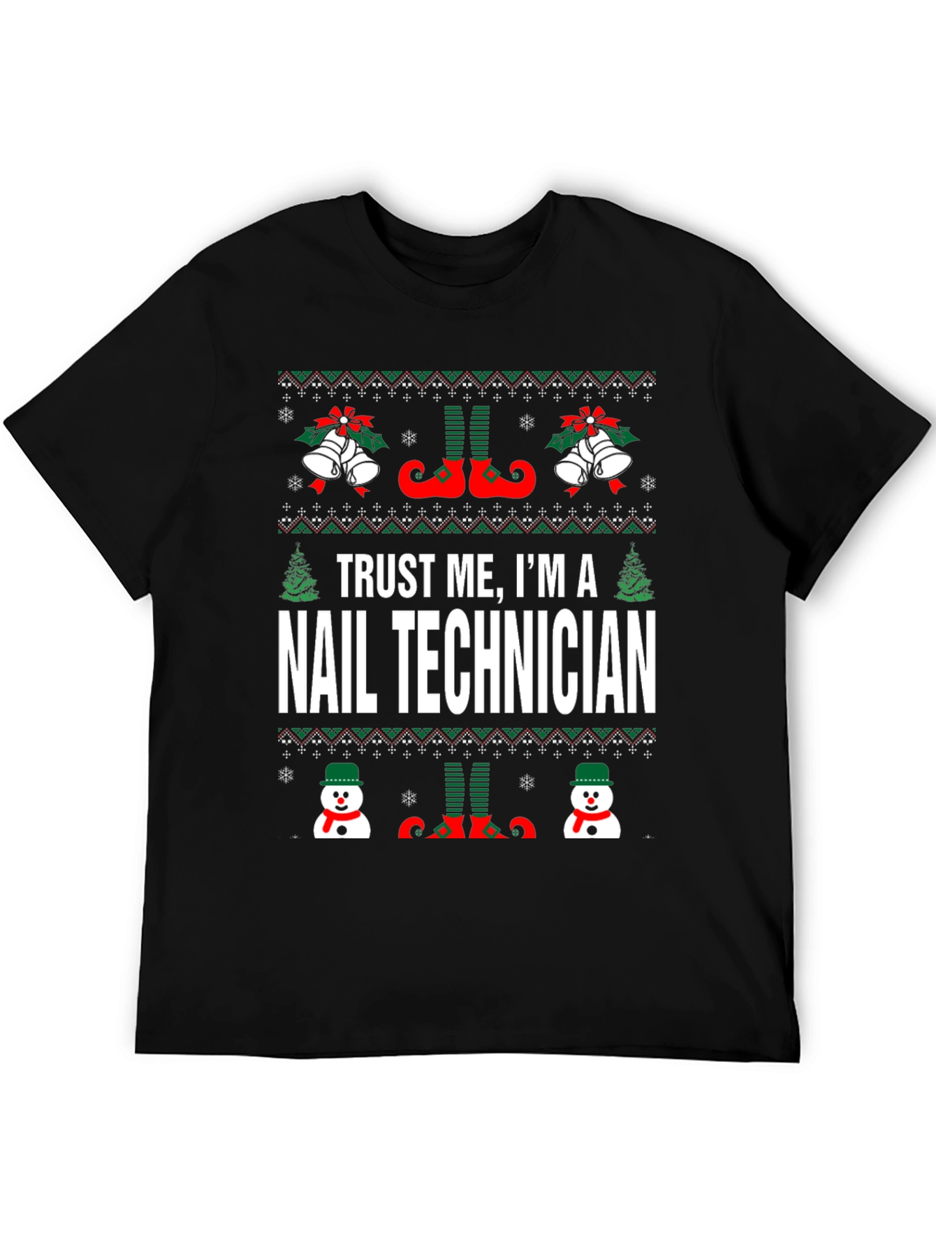 Nail Technician Ugly Christmas T-Shirt