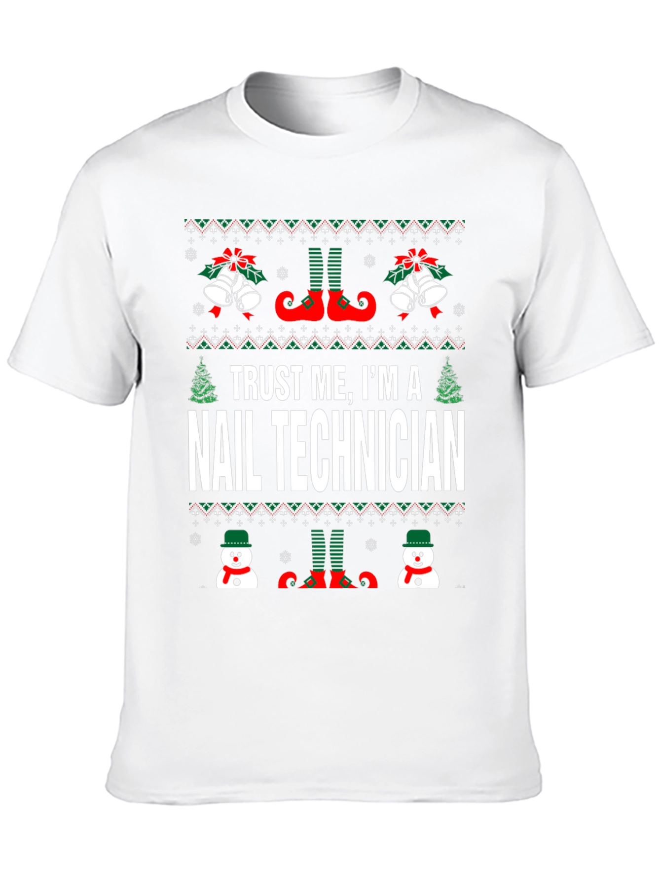 Nail Technician Ugly Christmas T-Shirt