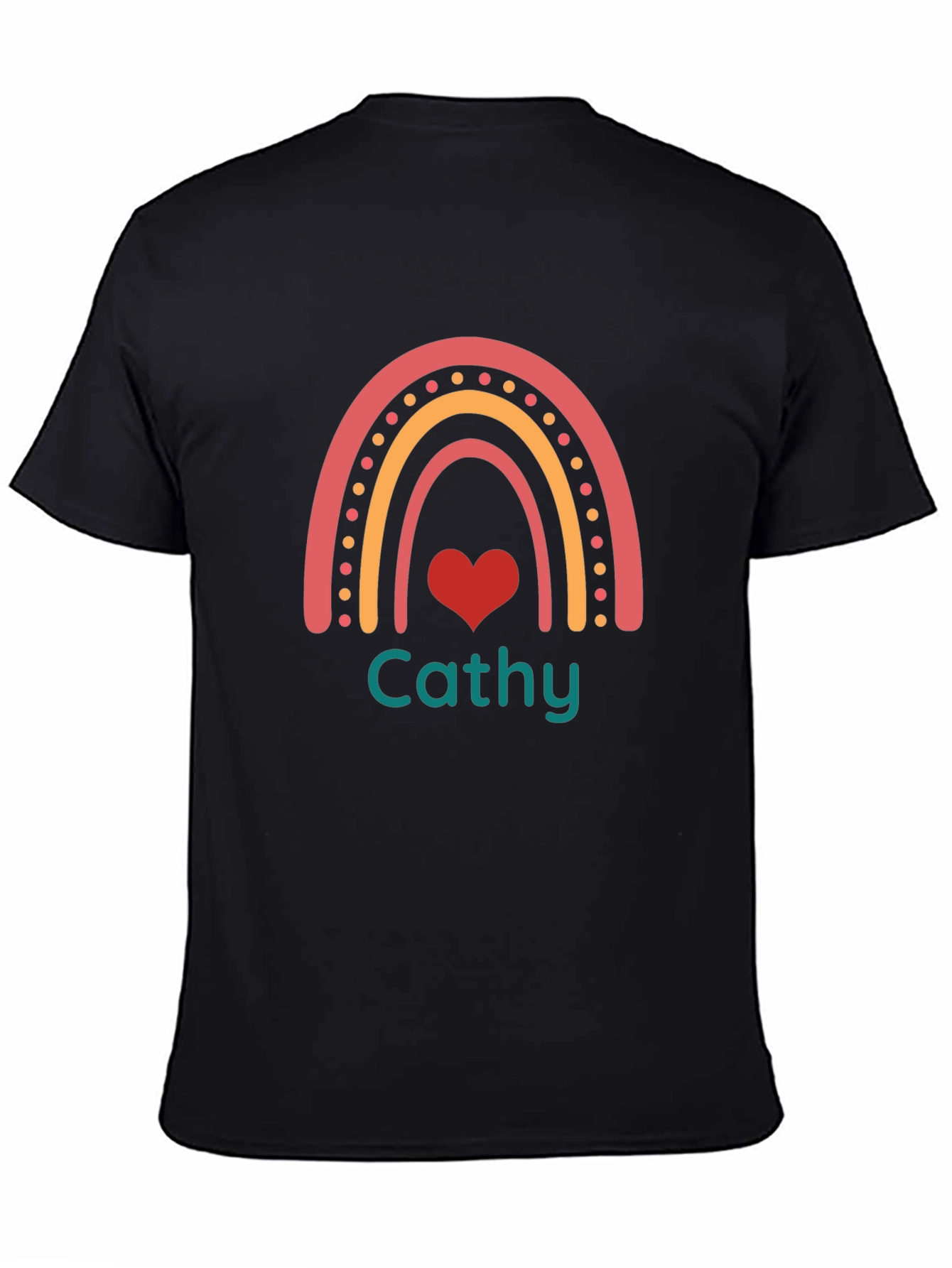 Cathy Rainbow Heart Custom T-Shirt - Unisex