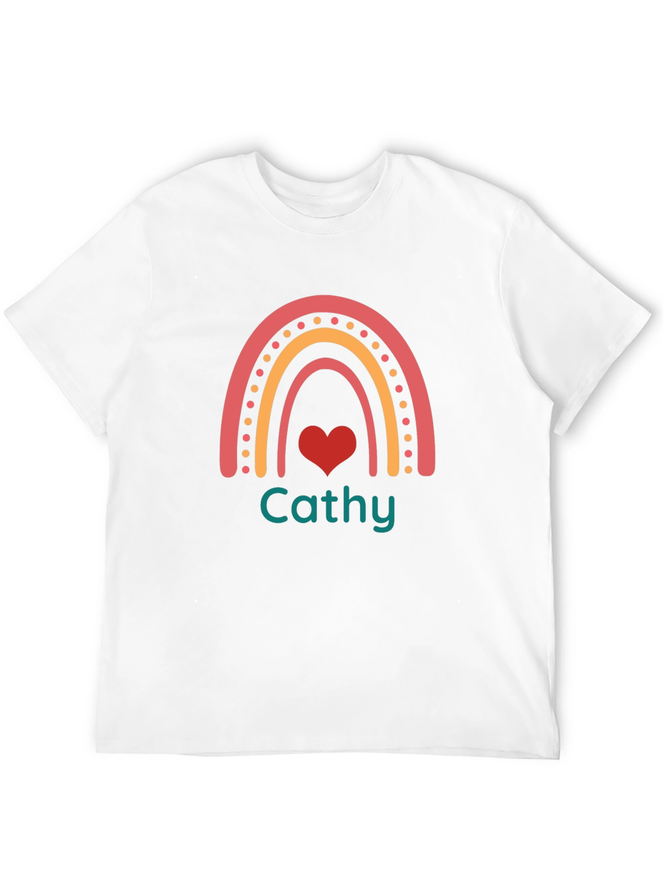 Cathy Rainbow Heart Custom T-Shirt - Unisex
