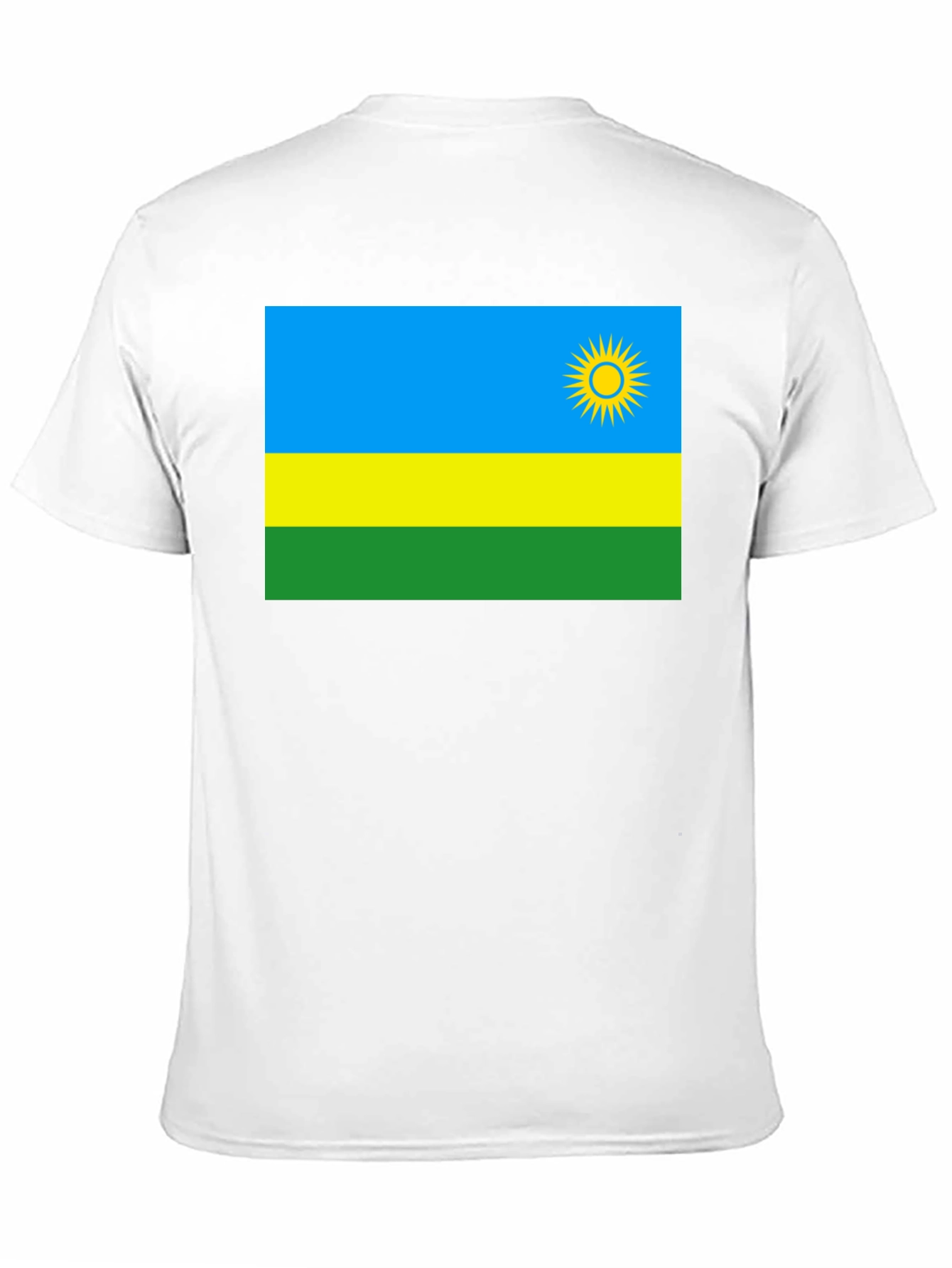 Rwanda Flag Graphic T-Shirt - Black Cotton Tee