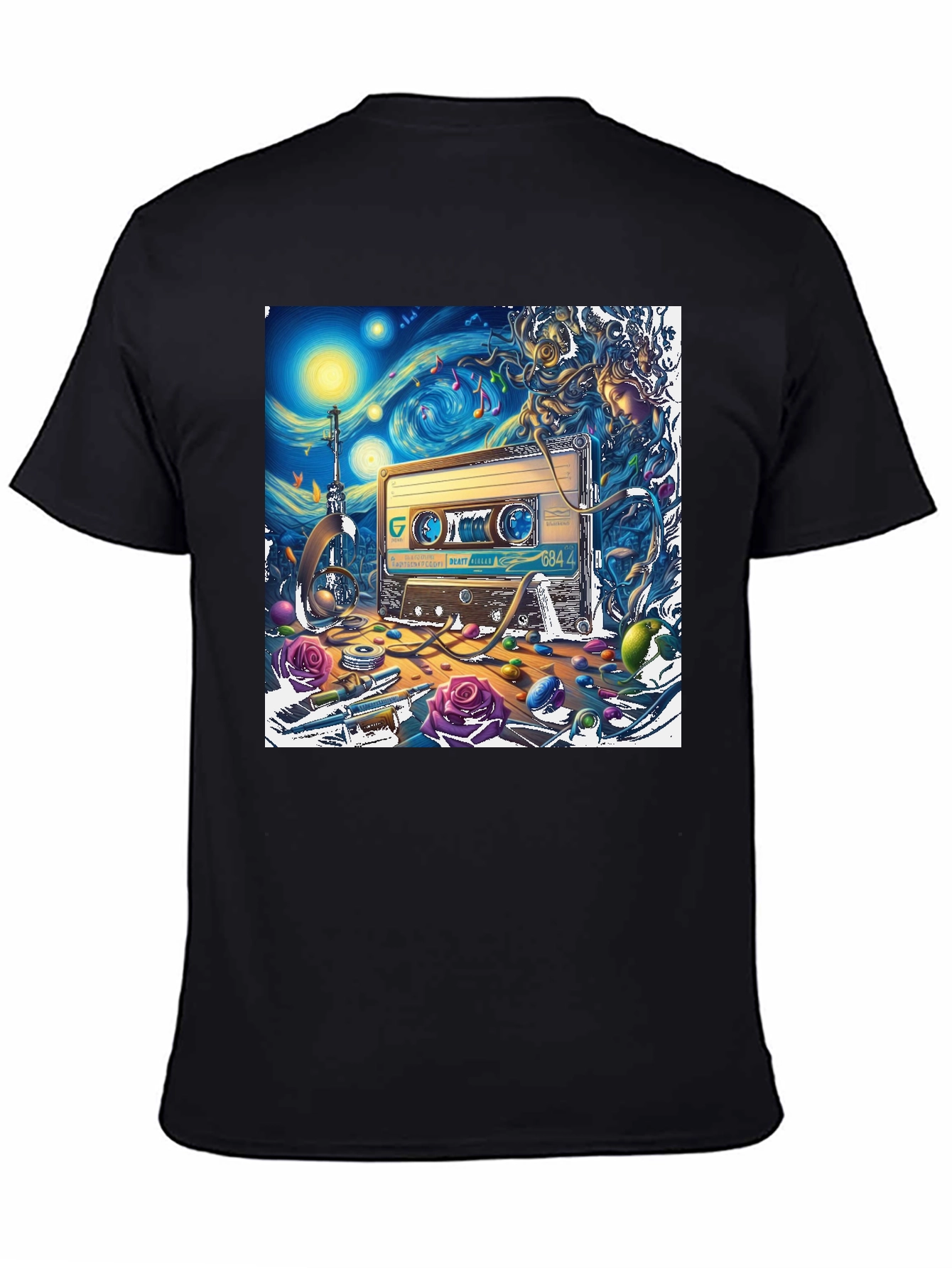 Cassette Tape Van Gogh Starry Night T-Shirt