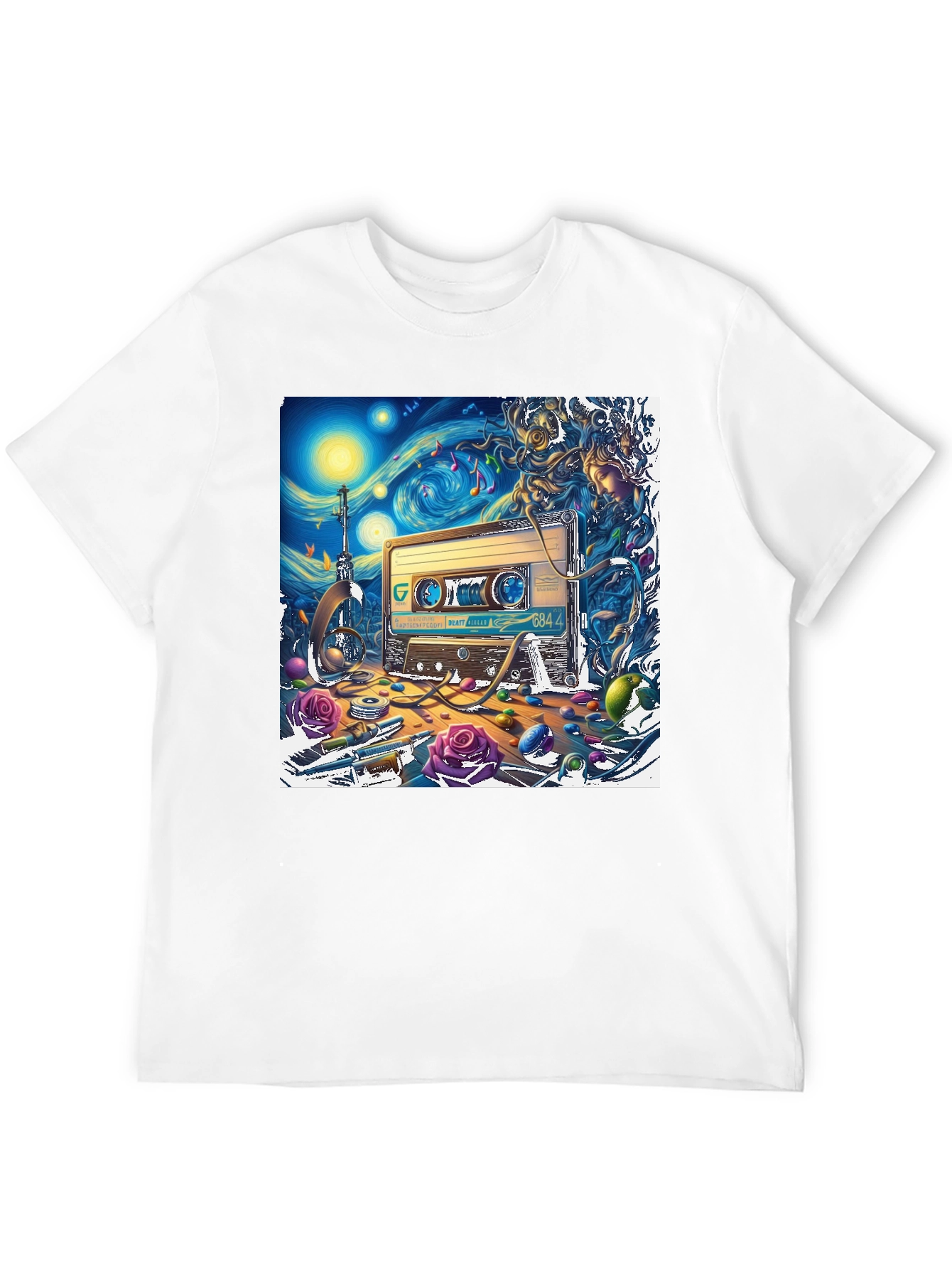 Cassette Tape Van Gogh Starry Night T-Shirt