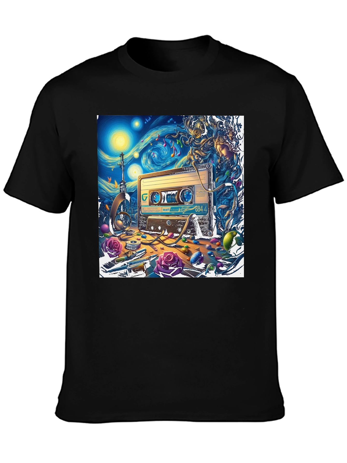 Cassette Tape Van Gogh Starry Night T-Shirt