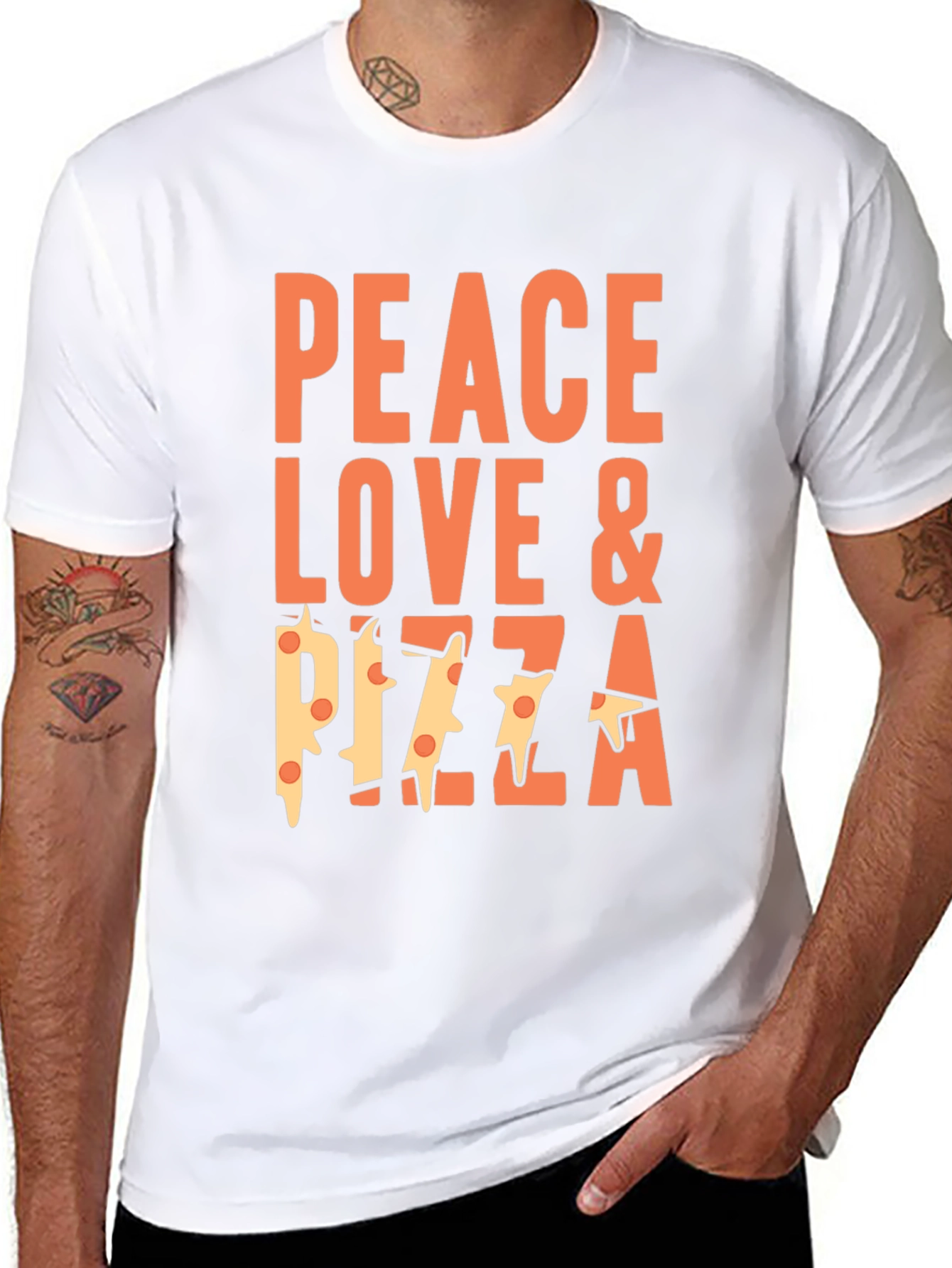 Peace Love & Pizza Graphic T-Shirt