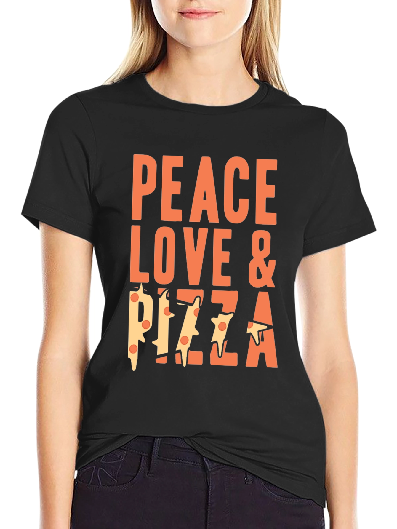 Peace Love & Pizza Graphic T-Shirt