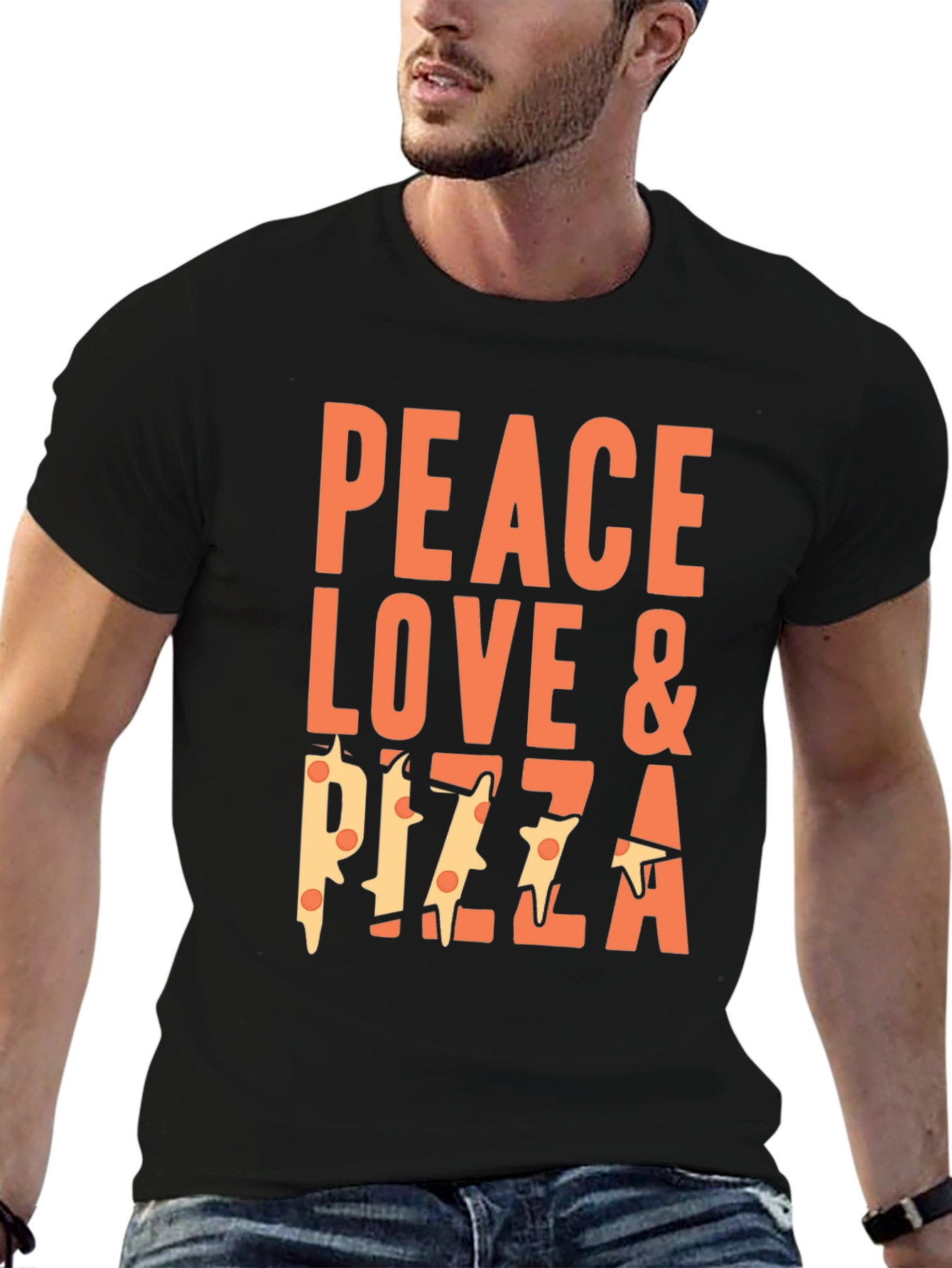 Peace Love & Pizza Graphic T-Shirt