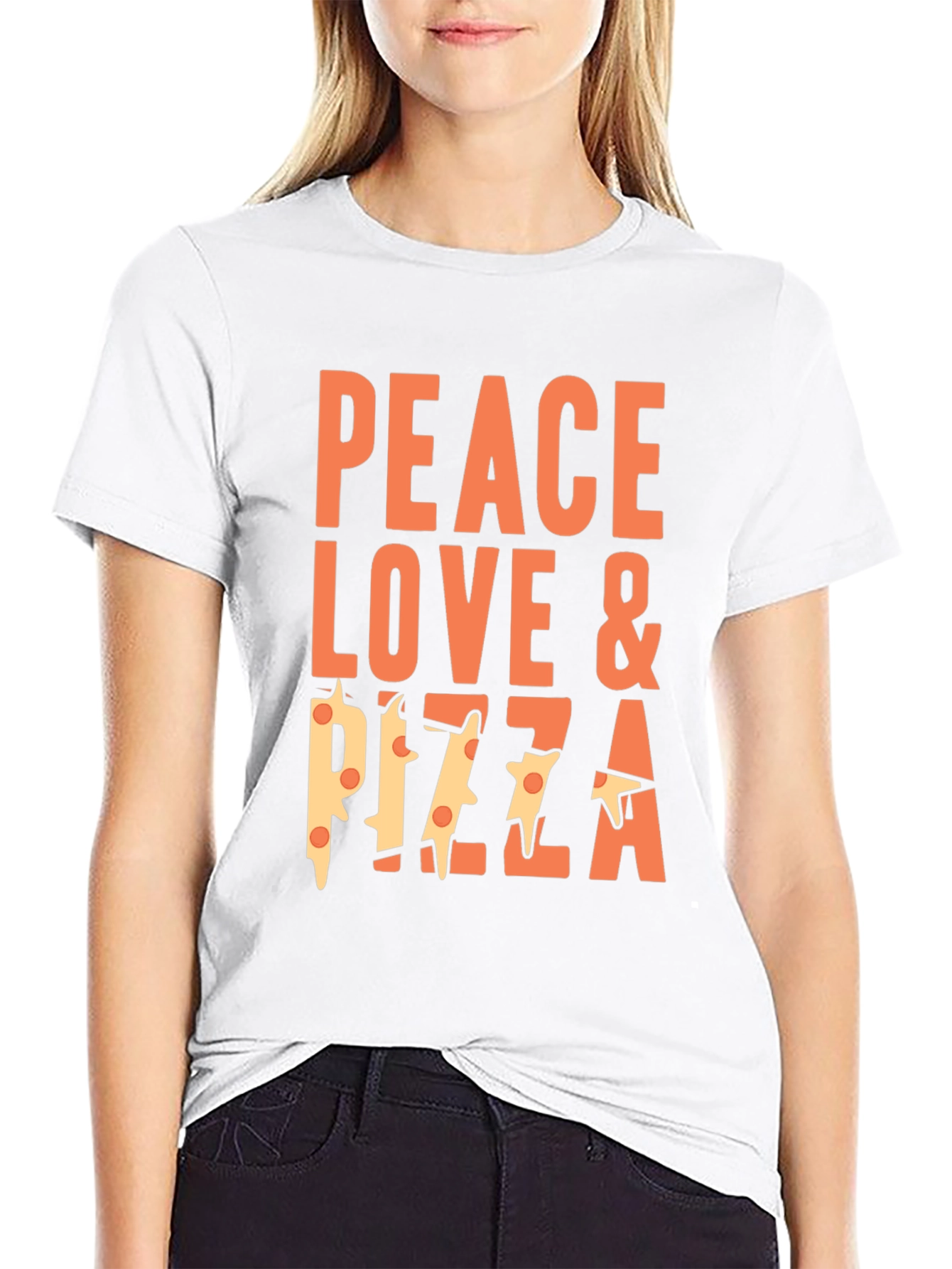 Peace Love & Pizza Graphic T-Shirt