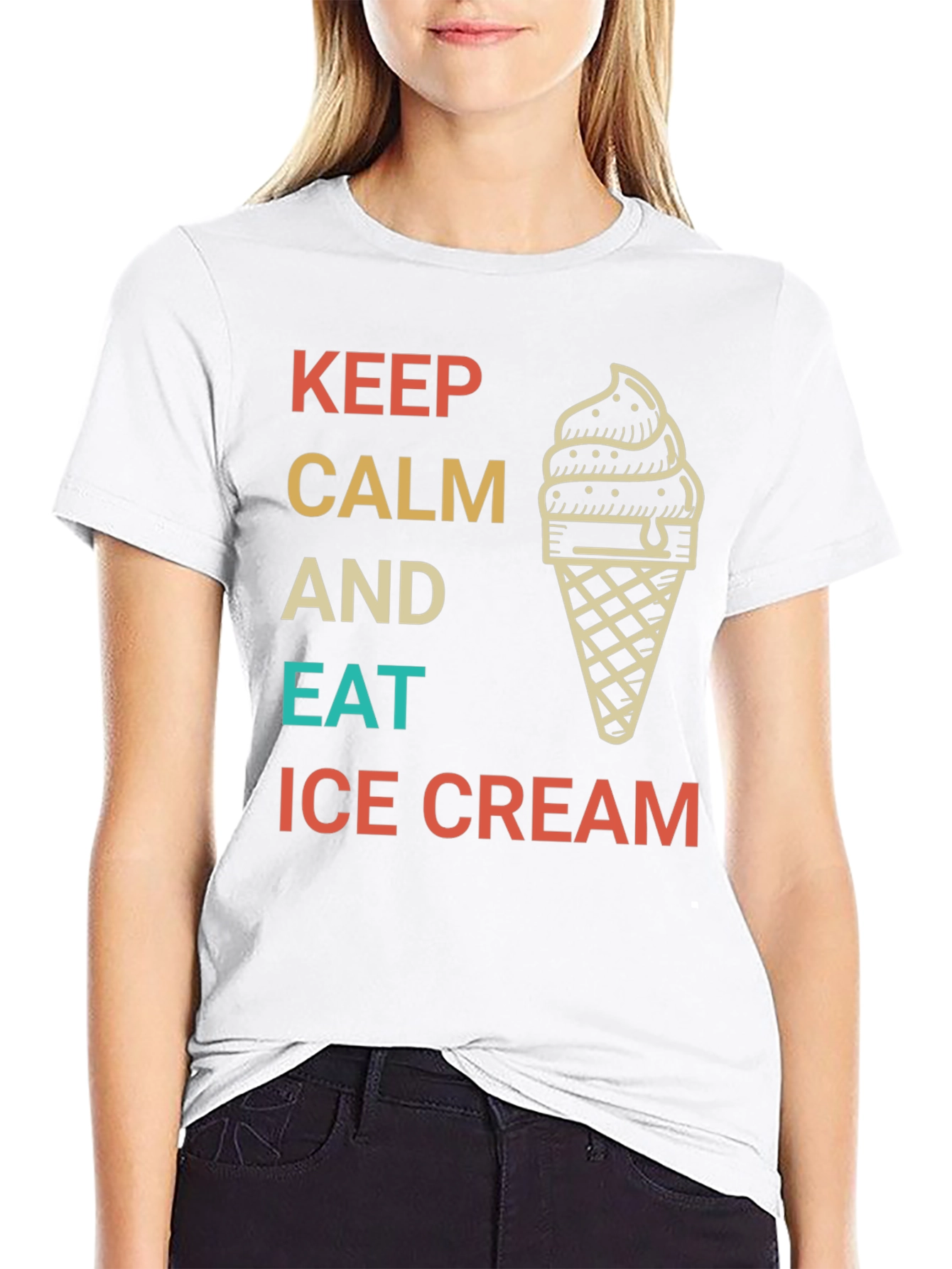Keep Calm and Eat Ice Cream Graphic Tee