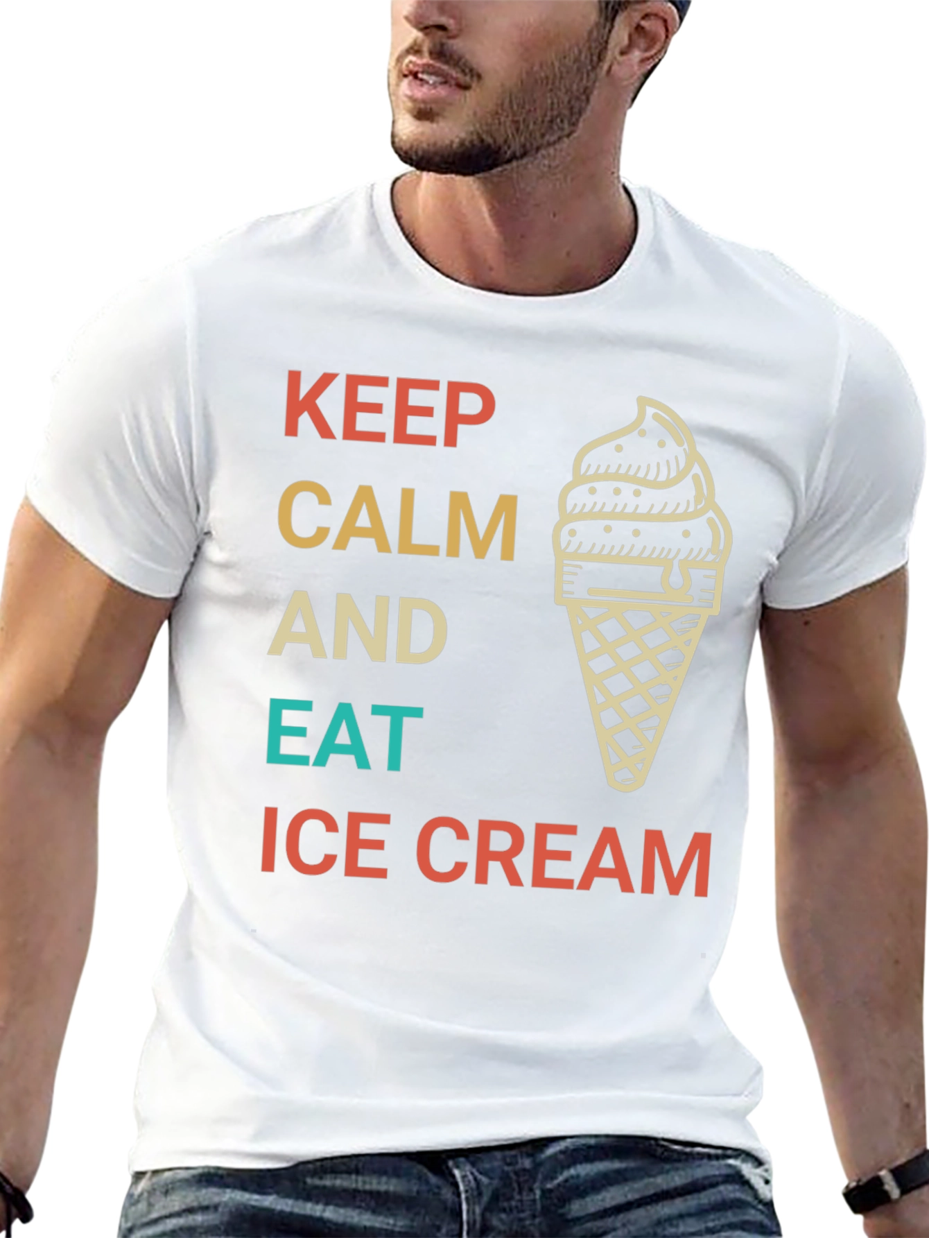 Keep Calm and Eat Ice Cream Graphic Tee