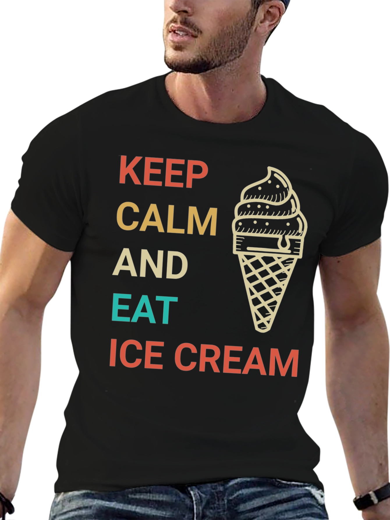 Keep Calm and Eat Ice Cream Graphic Tee