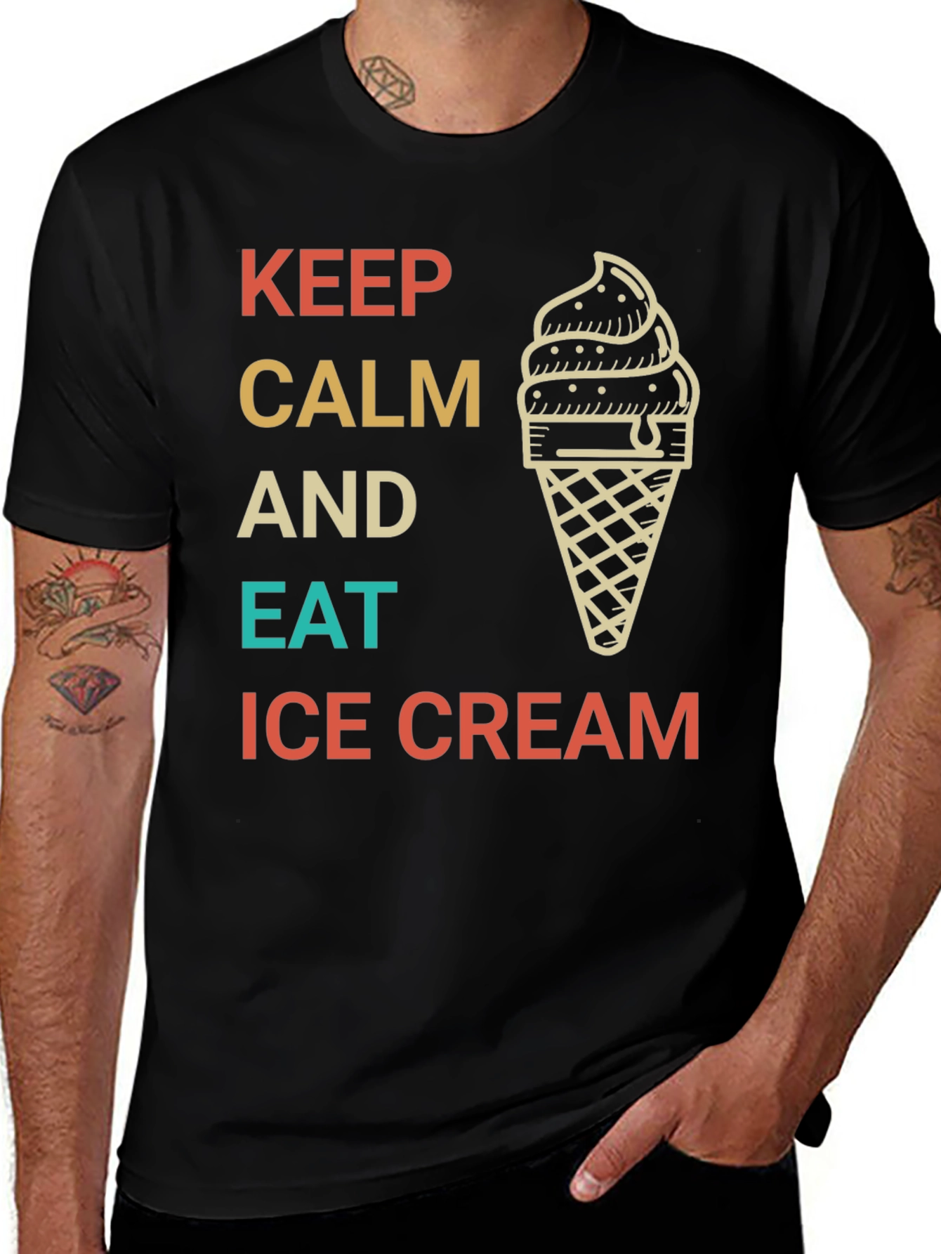 Keep Calm and Eat Ice Cream Graphic Tee