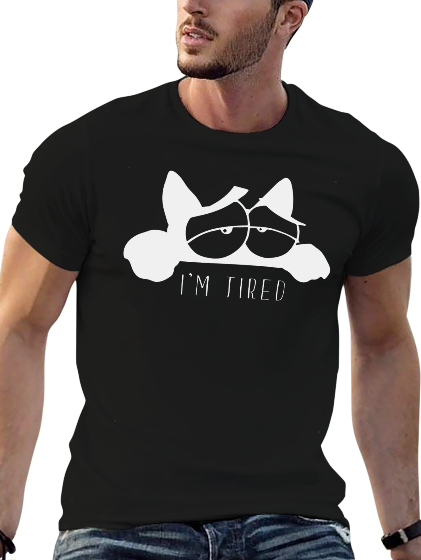 Im Tired Cat Graphic T-Shirt - Unisex Relaxed Fit