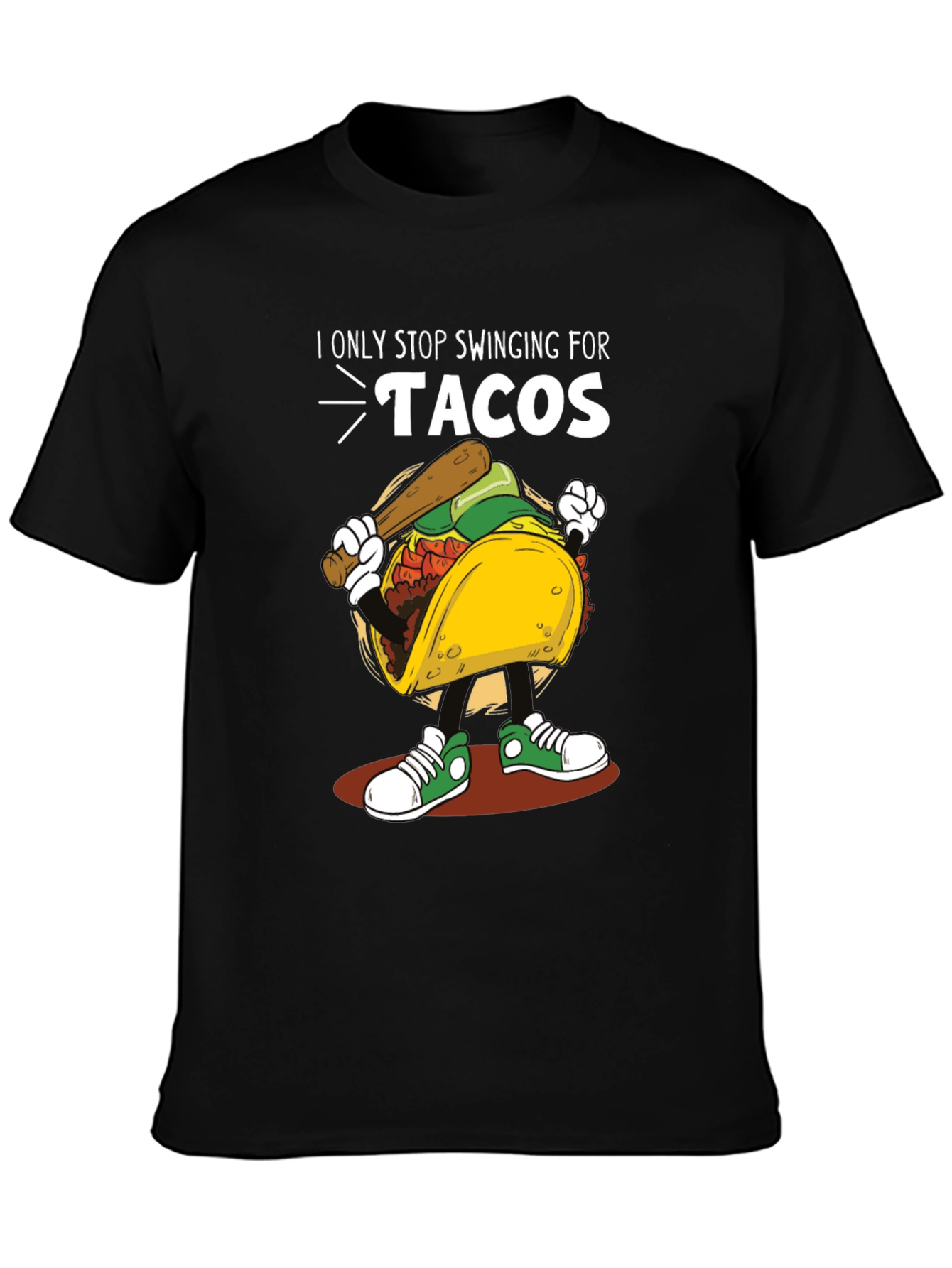 Tacos Baseball Swing T-Shirt Novelty Tee