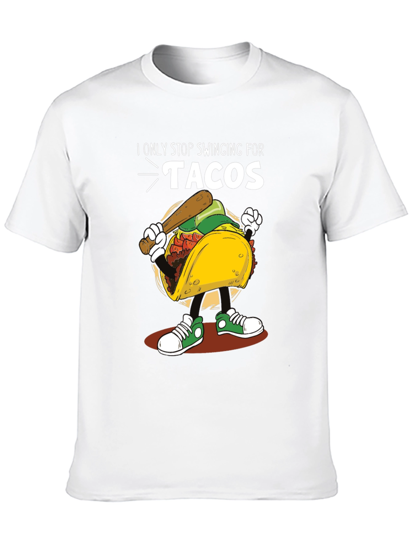 Tacos Baseball Swing T-Shirt Novelty Tee