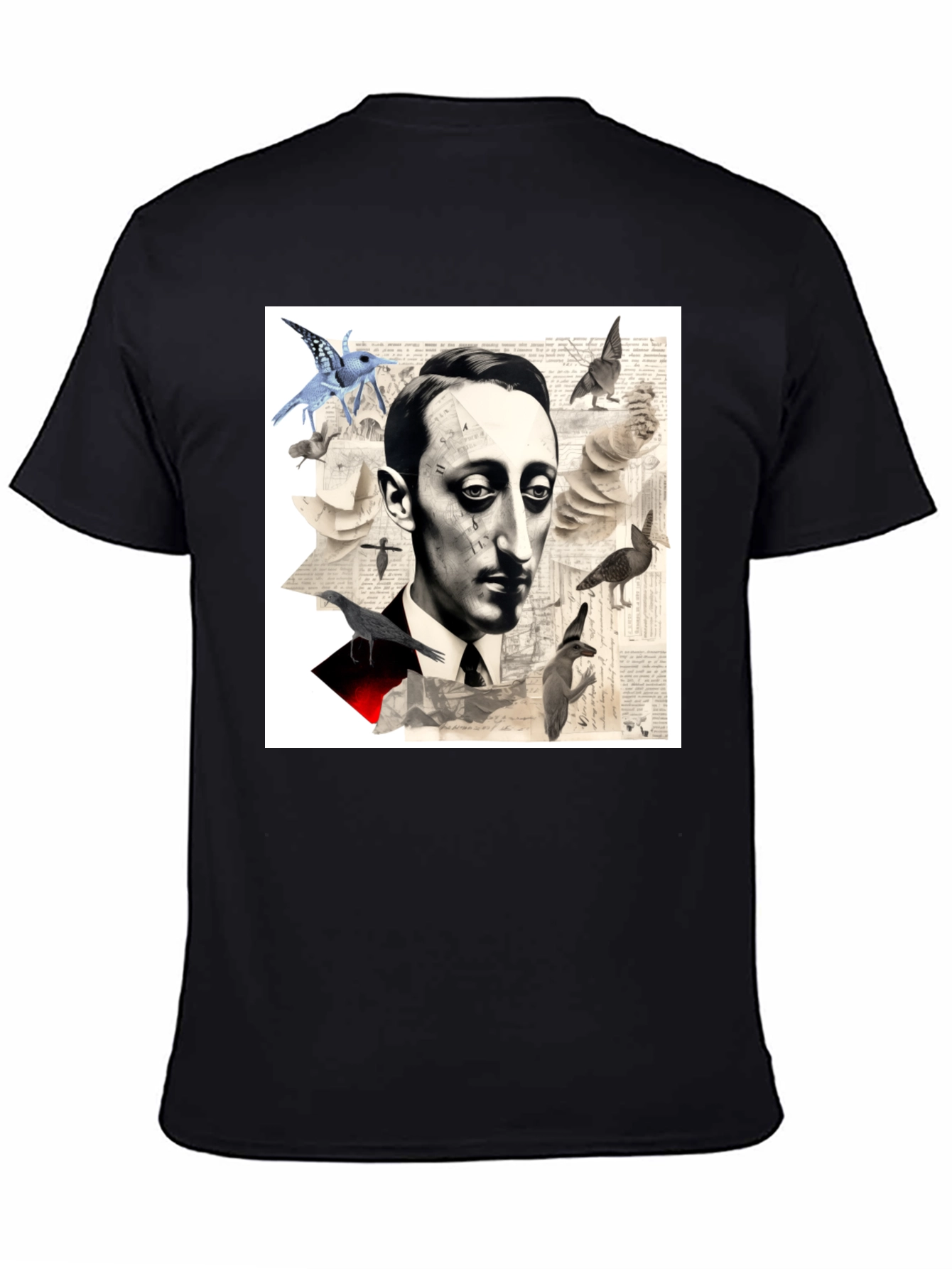 Surrealist Literary T-Shirt: Portrait with Birds