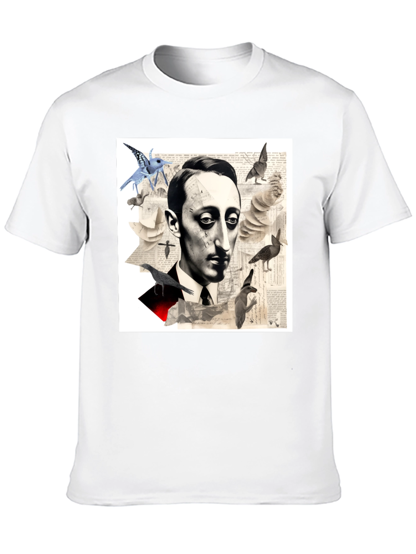 Surrealist Literary T-Shirt: Portrait with Birds