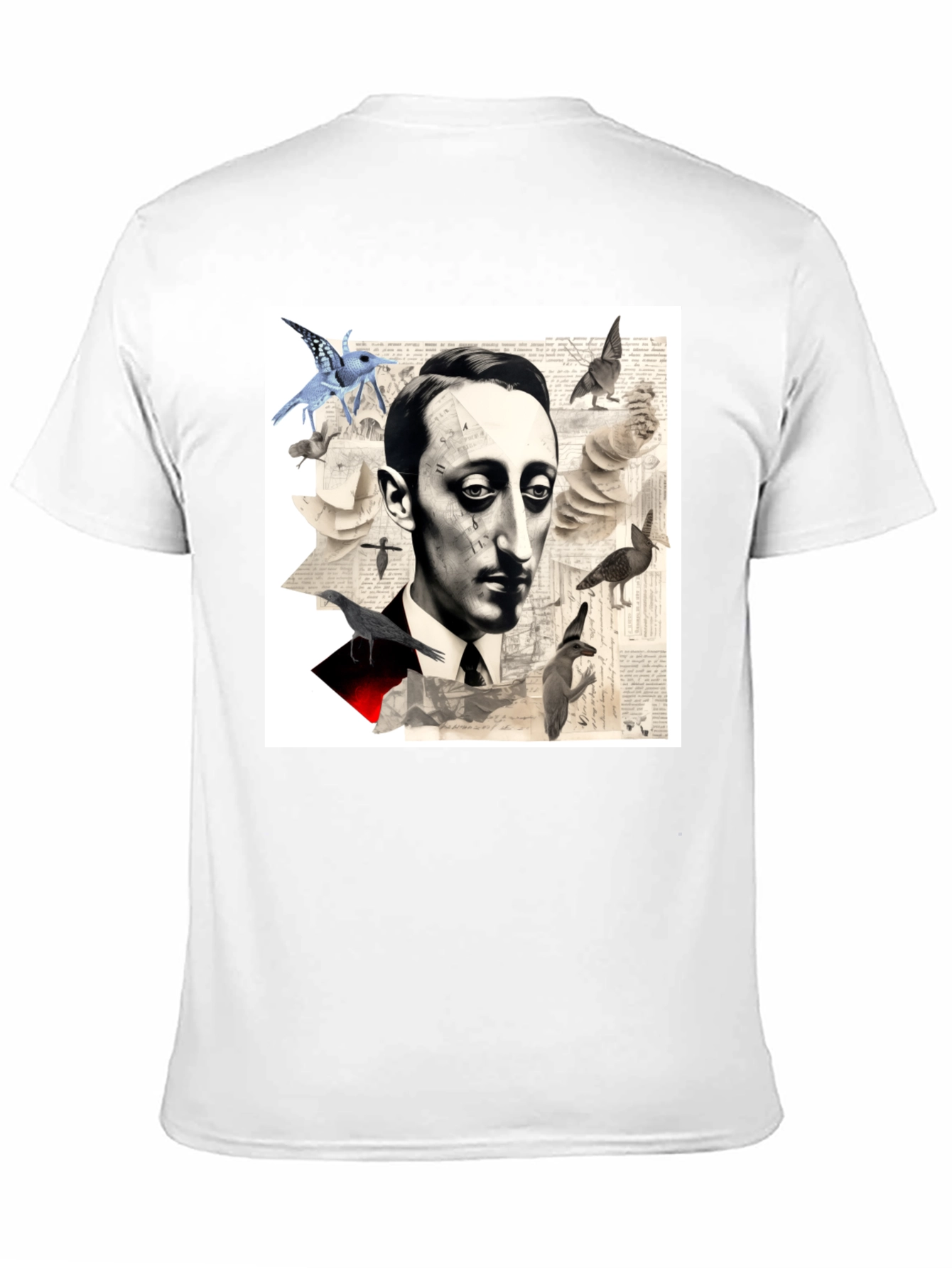 Surrealist Literary T-Shirt: Portrait with Birds