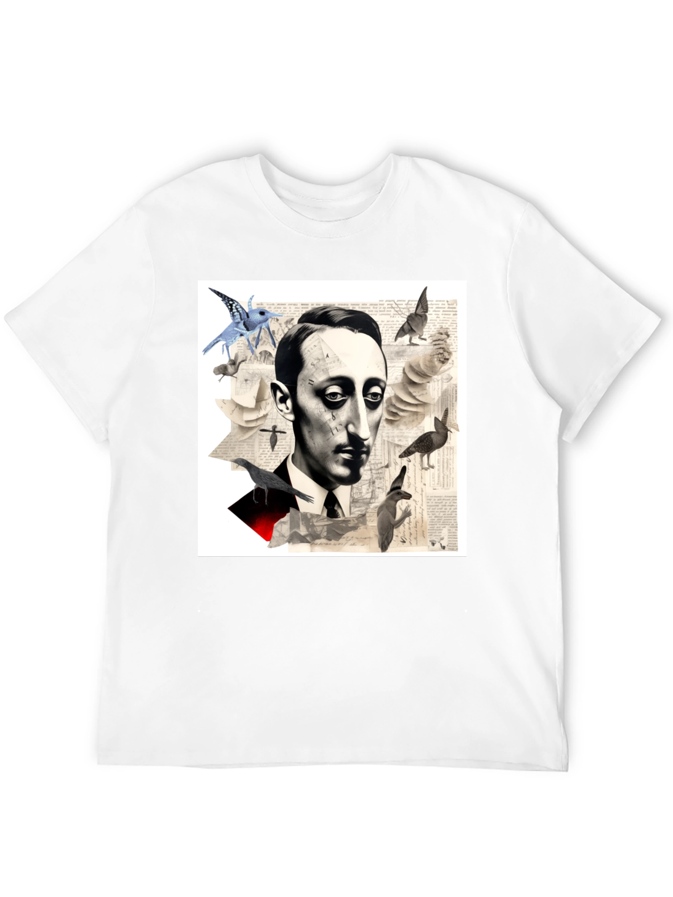 Surrealist Literary T-Shirt: Portrait with Birds
