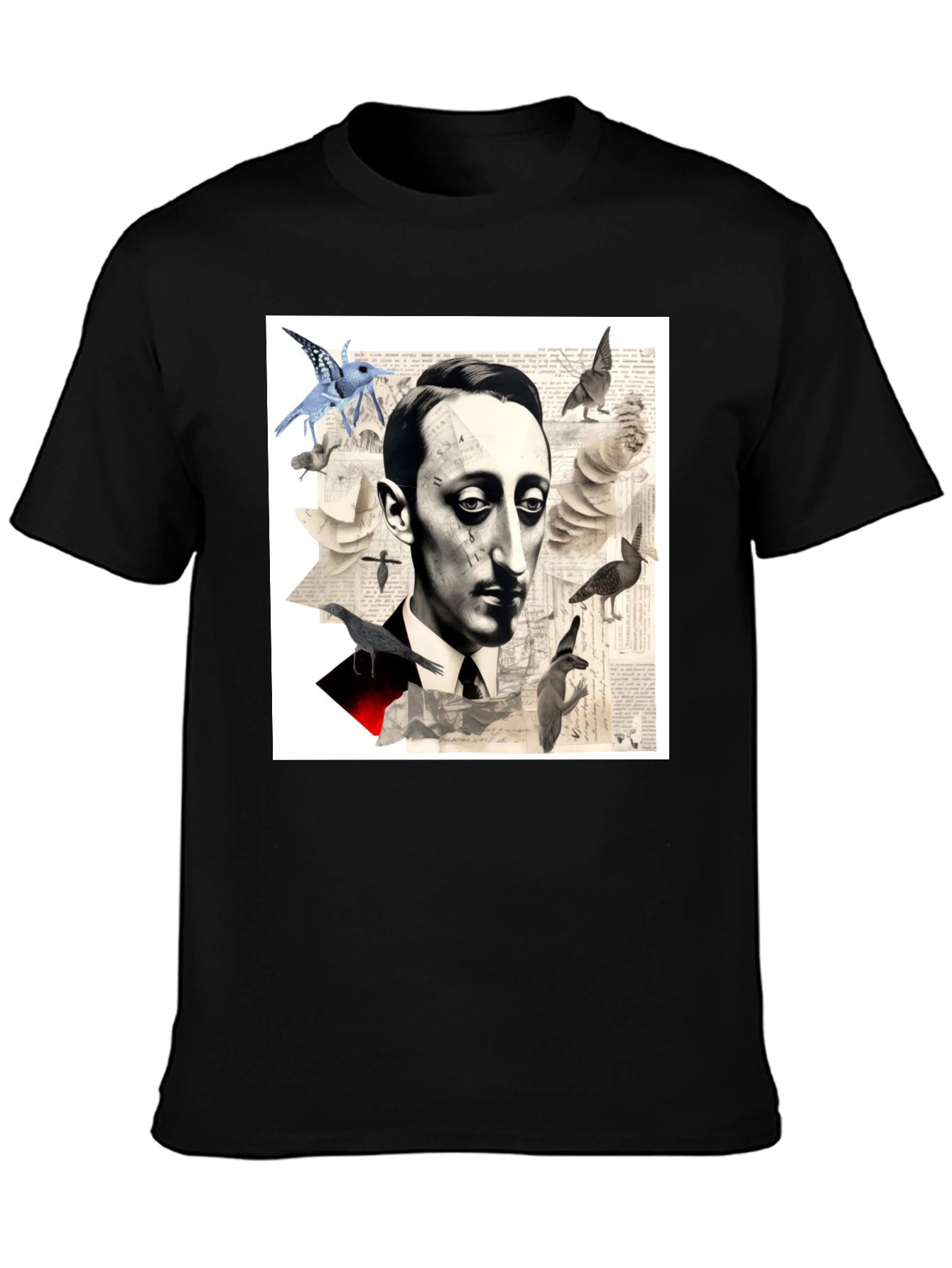 Surrealist Literary T-Shirt: Portrait with Birds