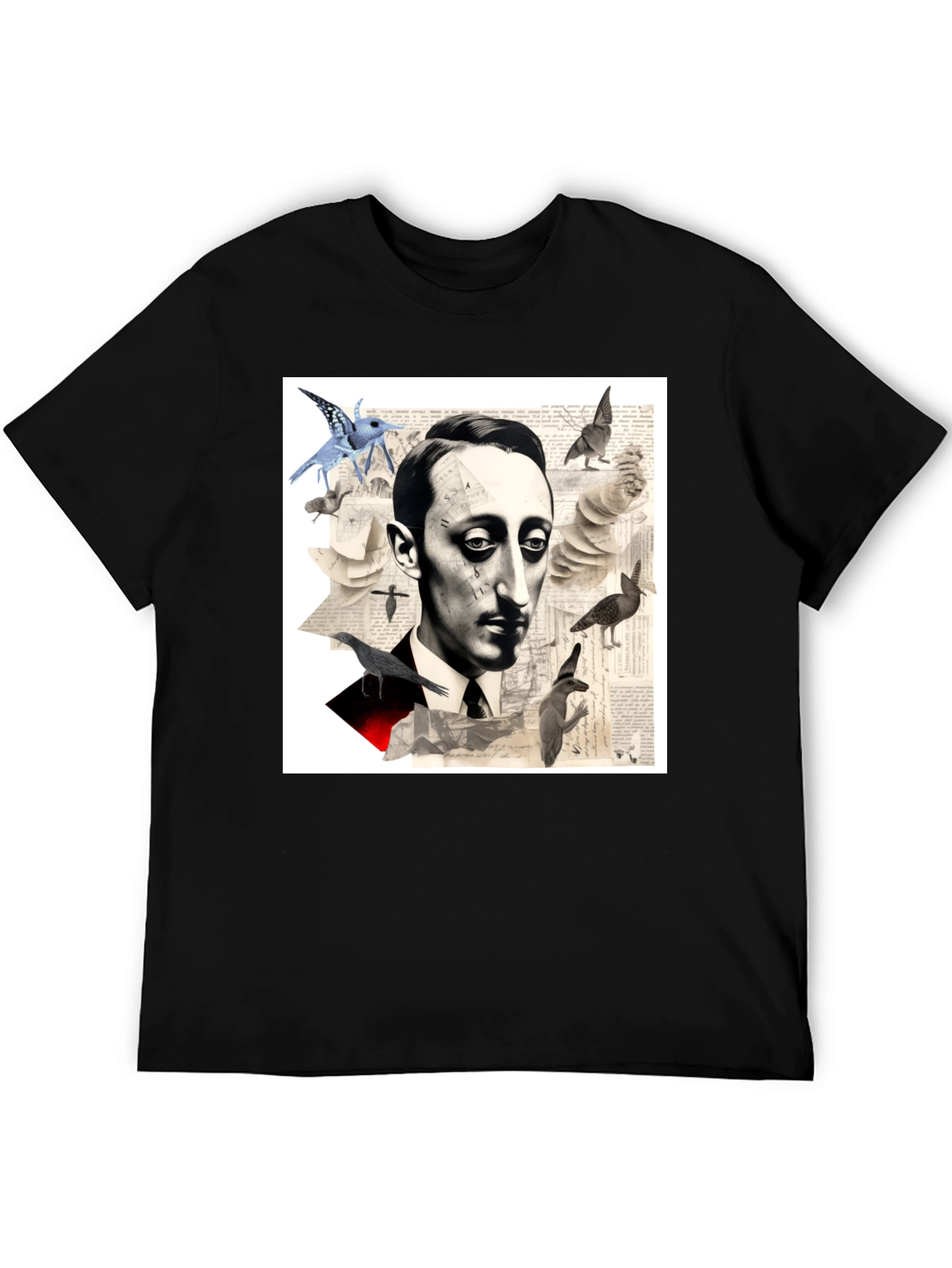 Surrealist Literary T-Shirt: Portrait with Birds