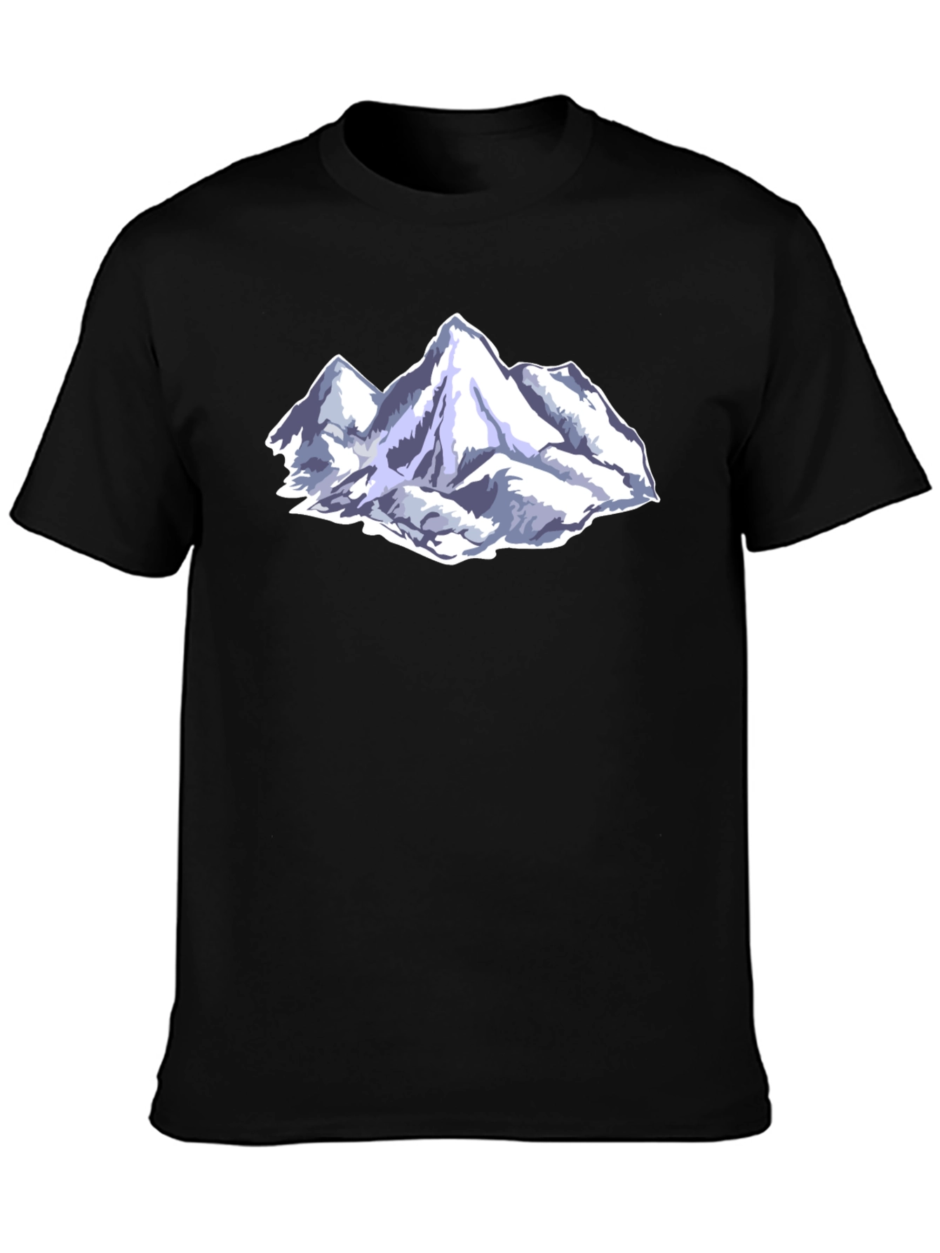 Mountain Peak Graphic Tee - Black Cotton Blend