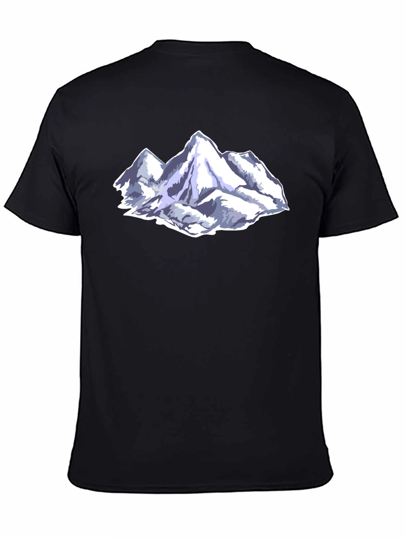 Mountain Peak Graphic Tee - Black Cotton Blend