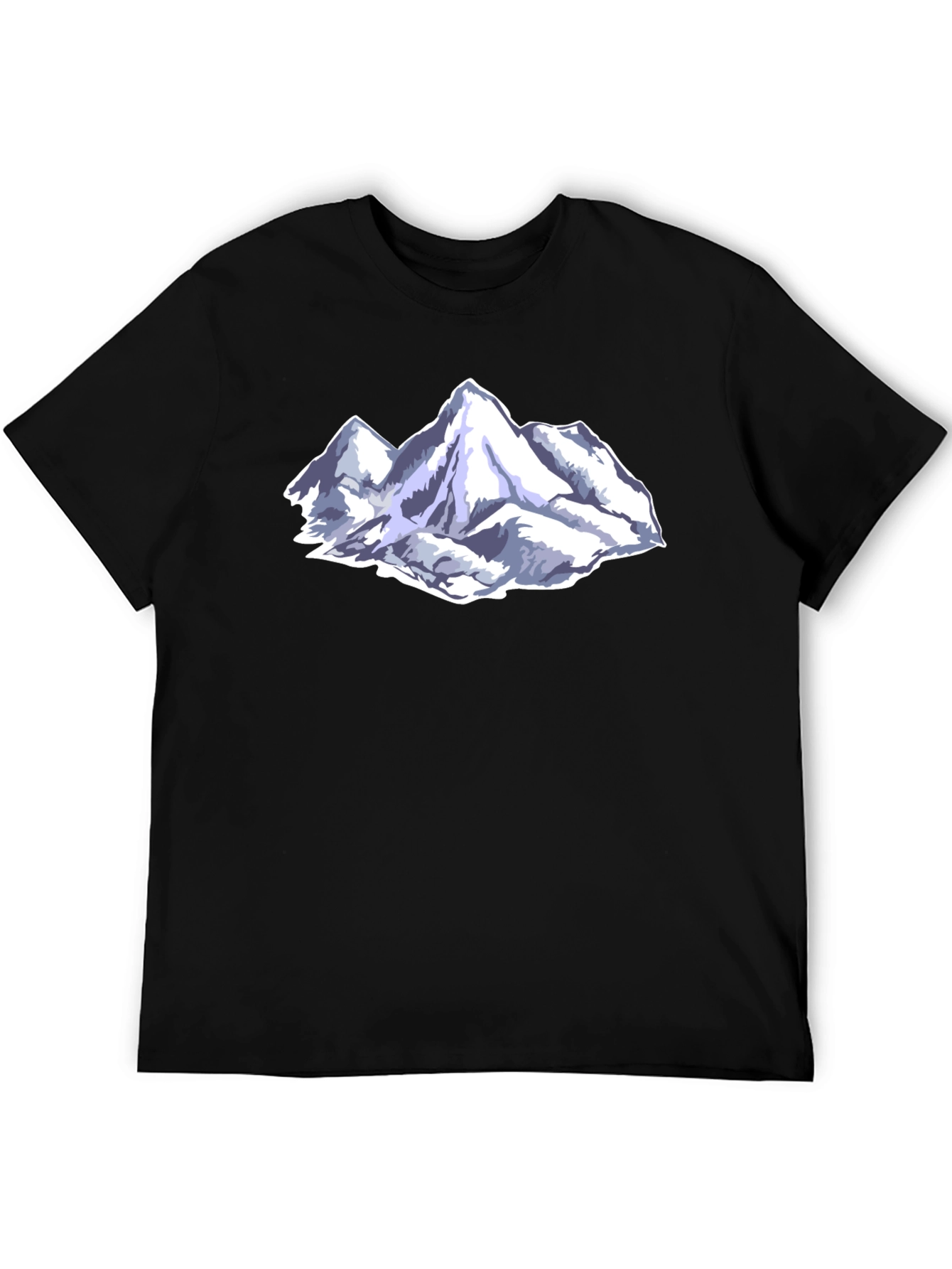 Mountain Peak Graphic Tee - Black Cotton Blend