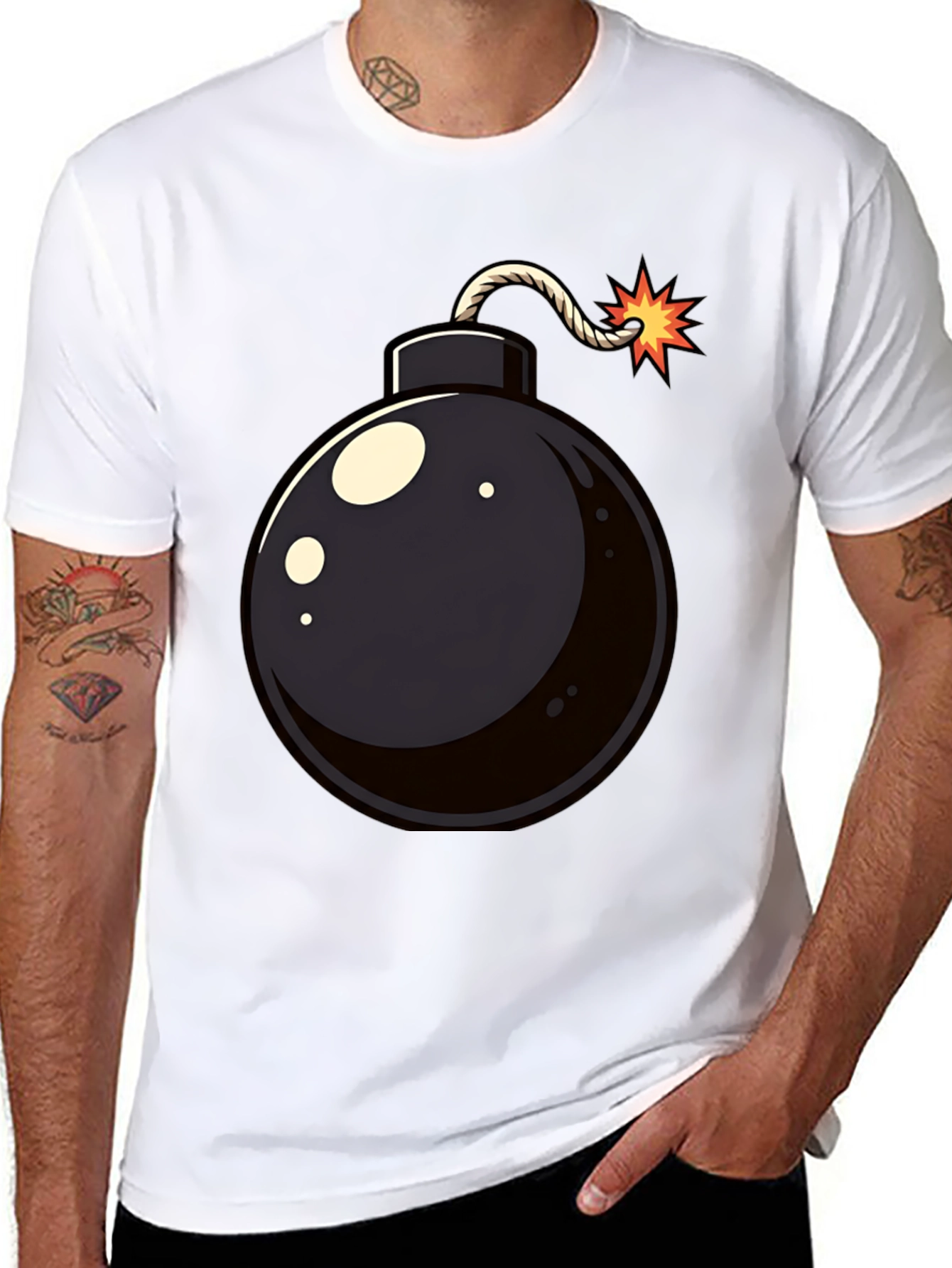 Bomb Graphic Print Black T-Shirt