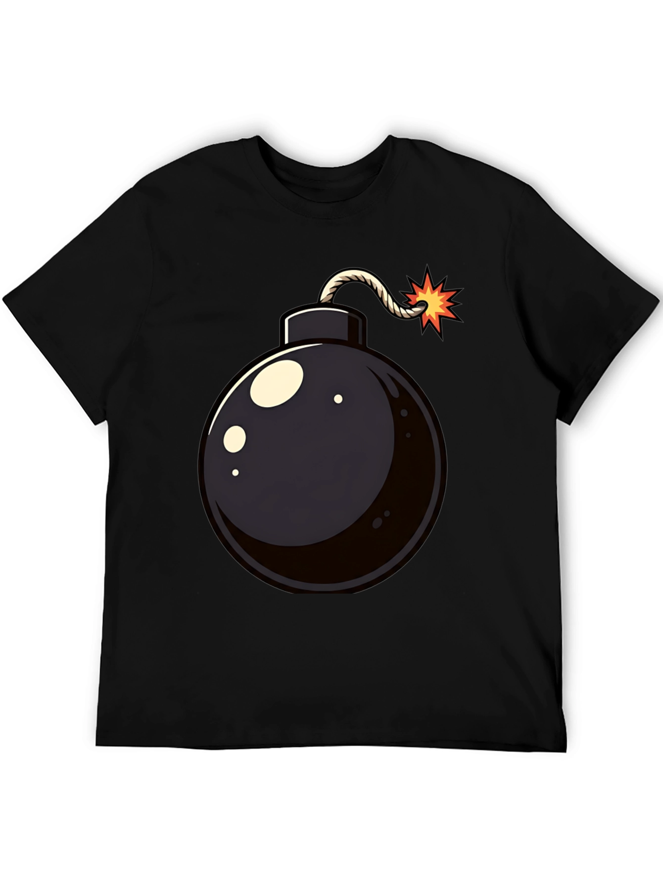 Bomb Graphic Print Black T-Shirt