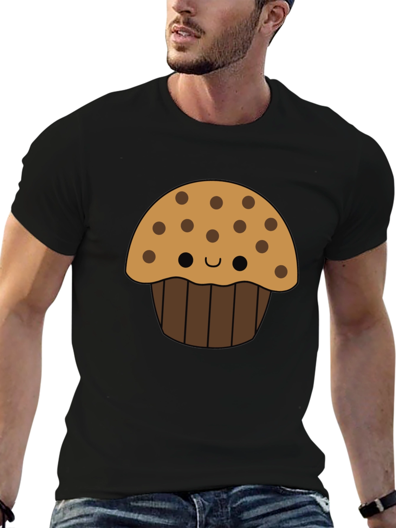 Cute Cartoon Muffin Graphic T-Shirt