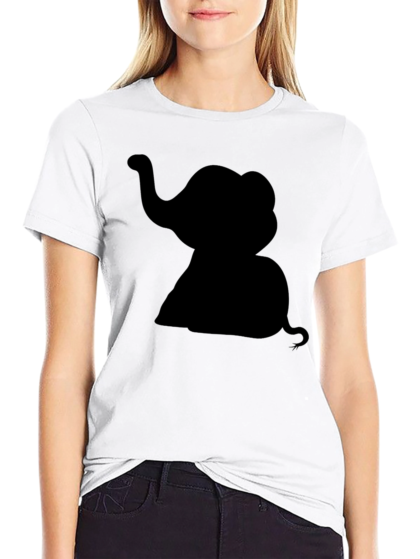 Elephant Silhouette Black T-Shirt - Classic Cotton Tee