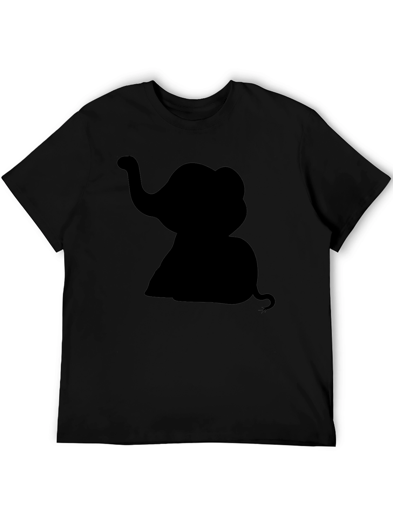 Elephant Silhouette Black T-Shirt - Classic Cotton Tee